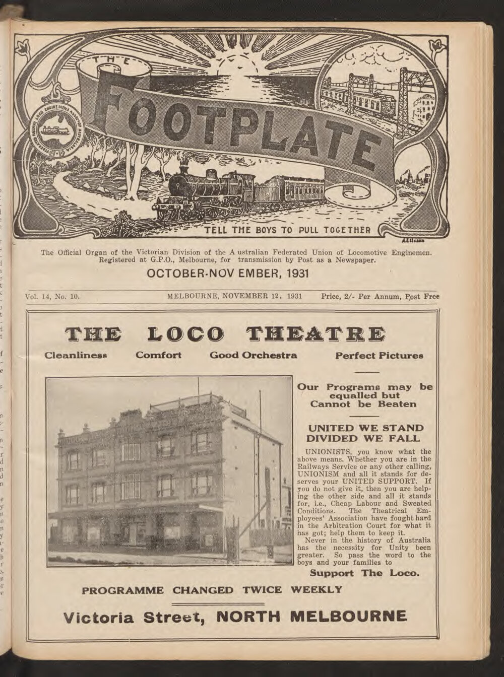 The Footplate: vol. 14, no. 10 (October-November, 1931)