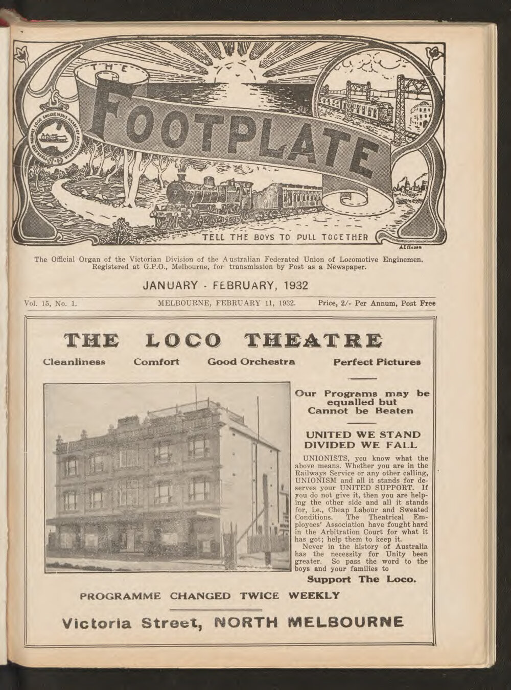 The Footplate: vol. 15, no. 1 (January-February, 1932)