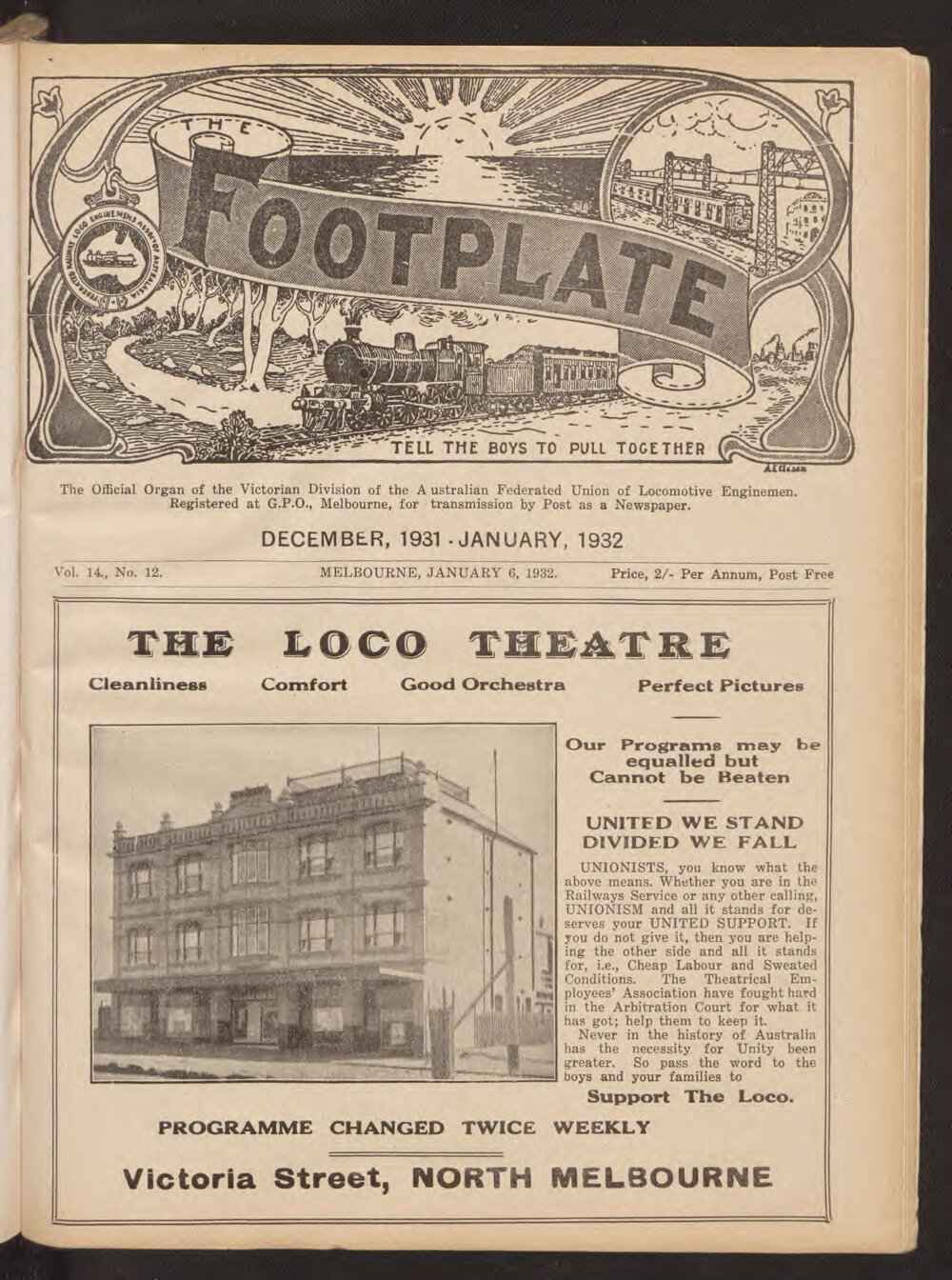The Footplate: vol. 14, no. 12 (December-January, 1931-1932)