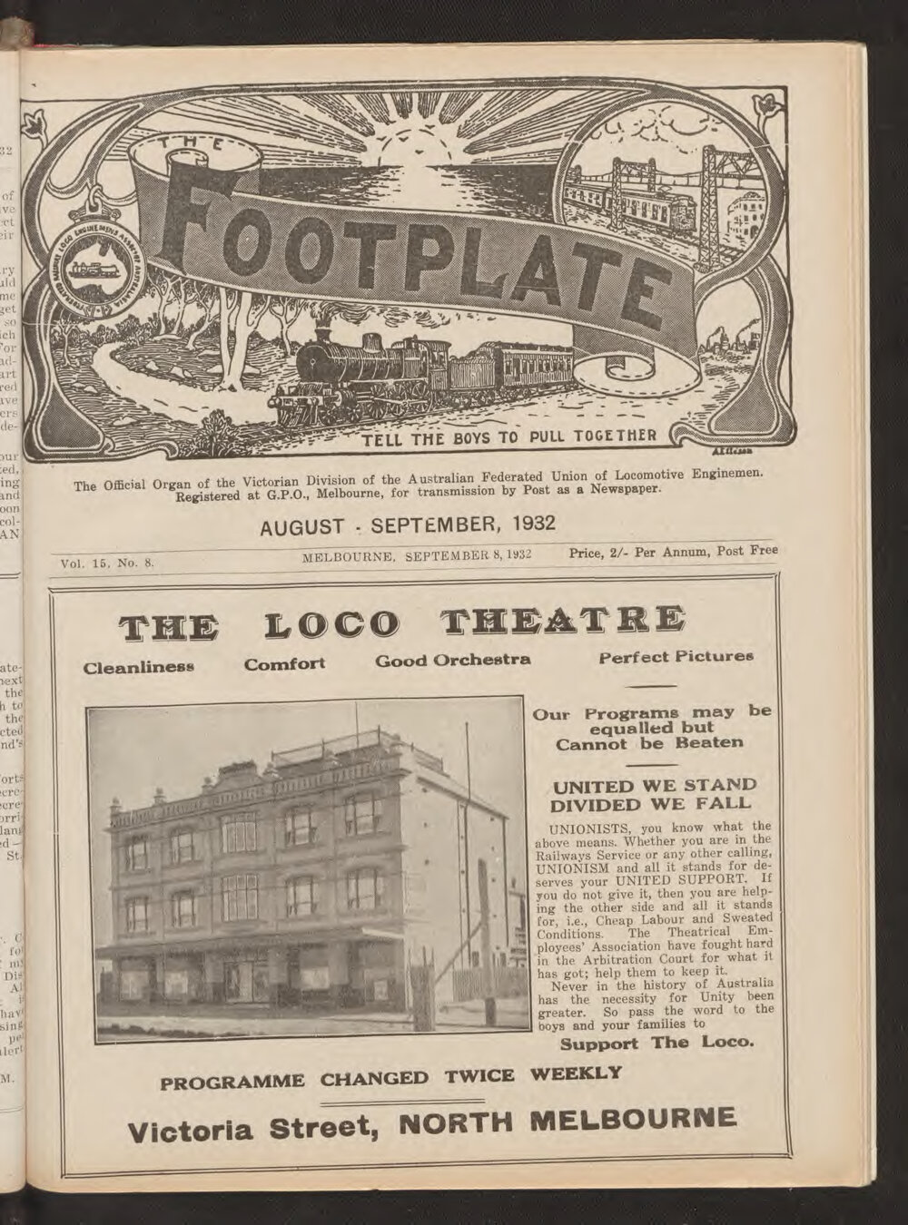 The Footplate: vol. 15, no. 8 (August-September, 1932)