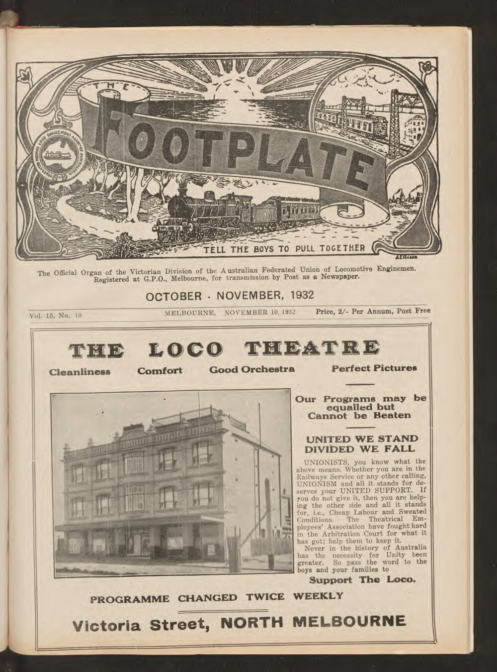 The Footplate: vol. 15, no. 10 (October-November, 1932)