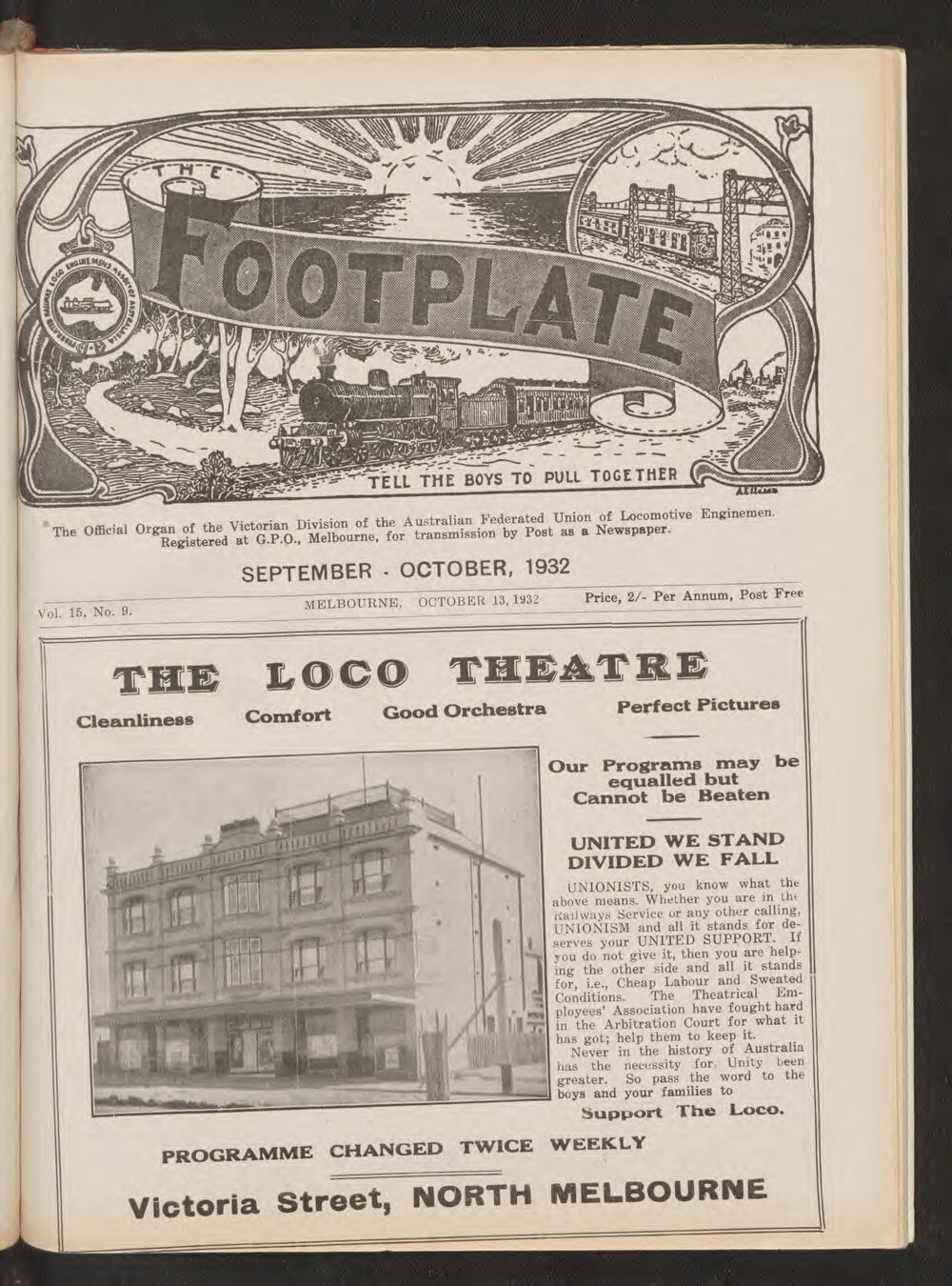 The Footplate: vol. 15, no. 9 (September-October, 1932)