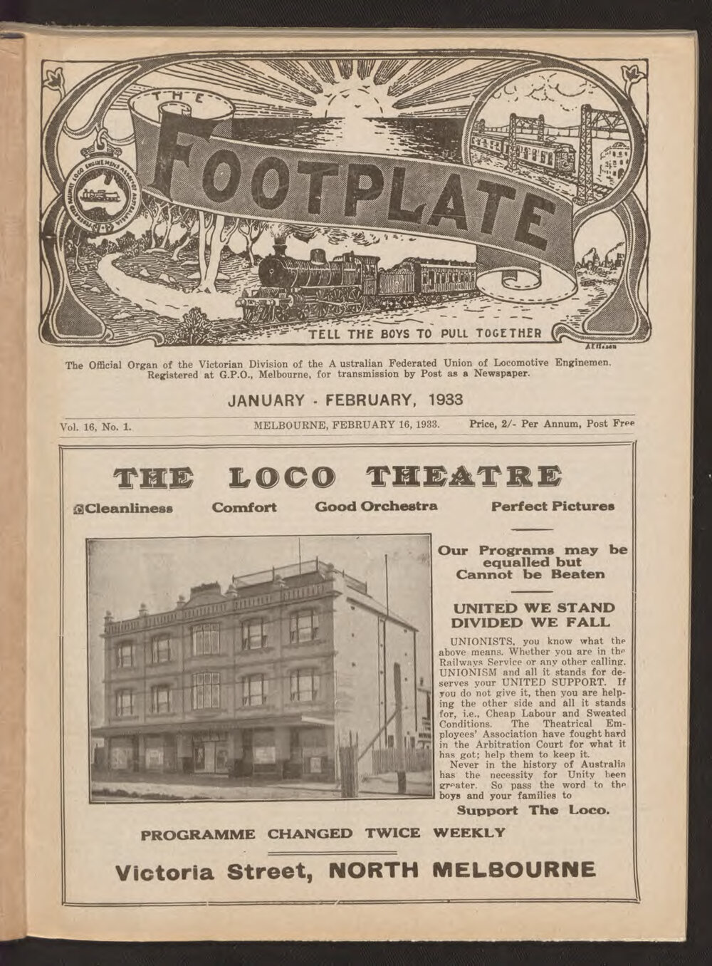 The Footplate: vol. 16, no. 1 (January-February, 1933)