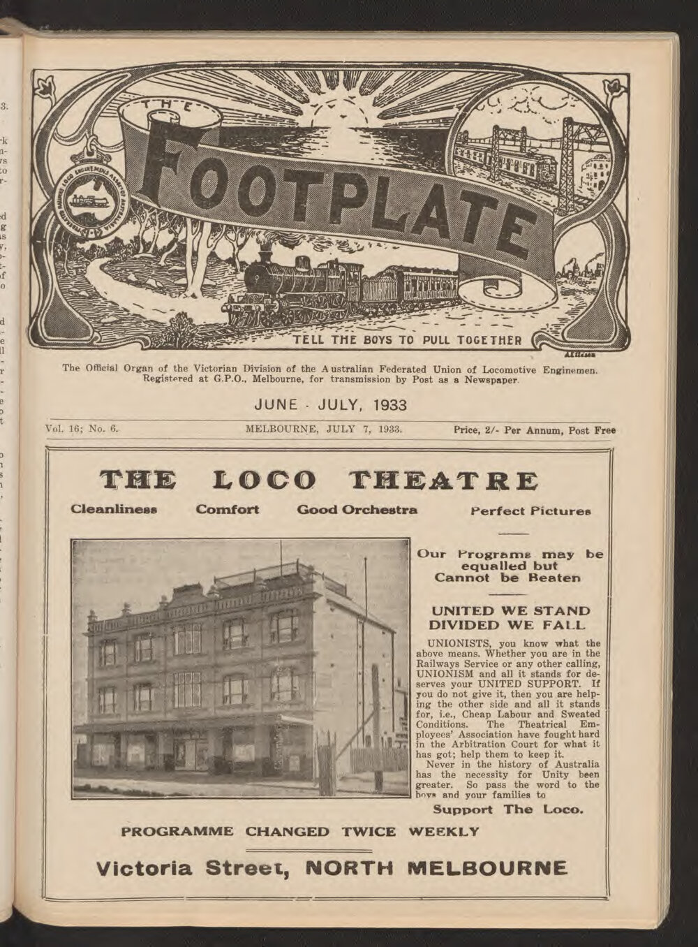 The Footplate: vol. 16, no. 6 (June-July, 1933)