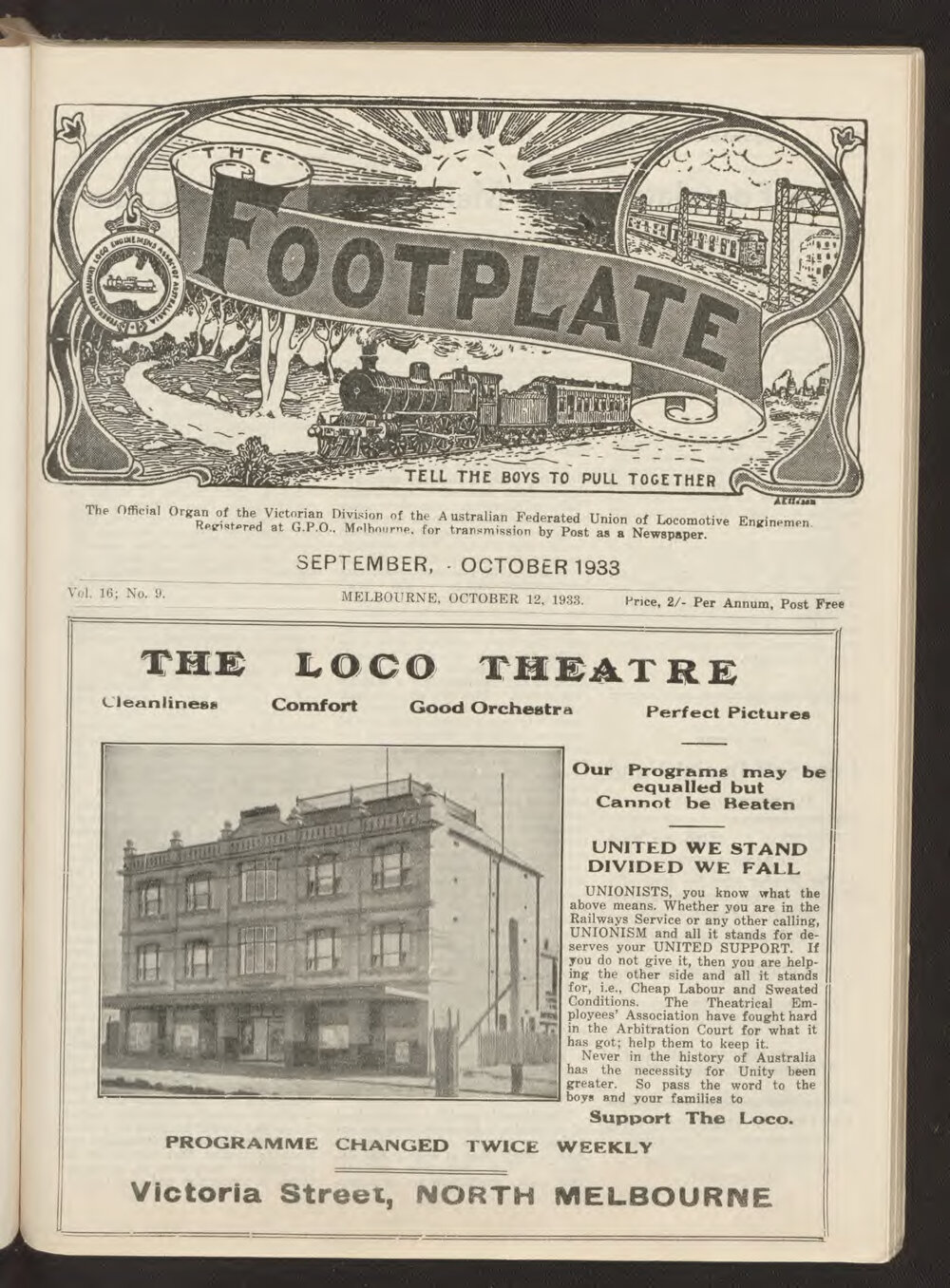 The Footplate: vol. 16, no. 9 (September-October, 1933)