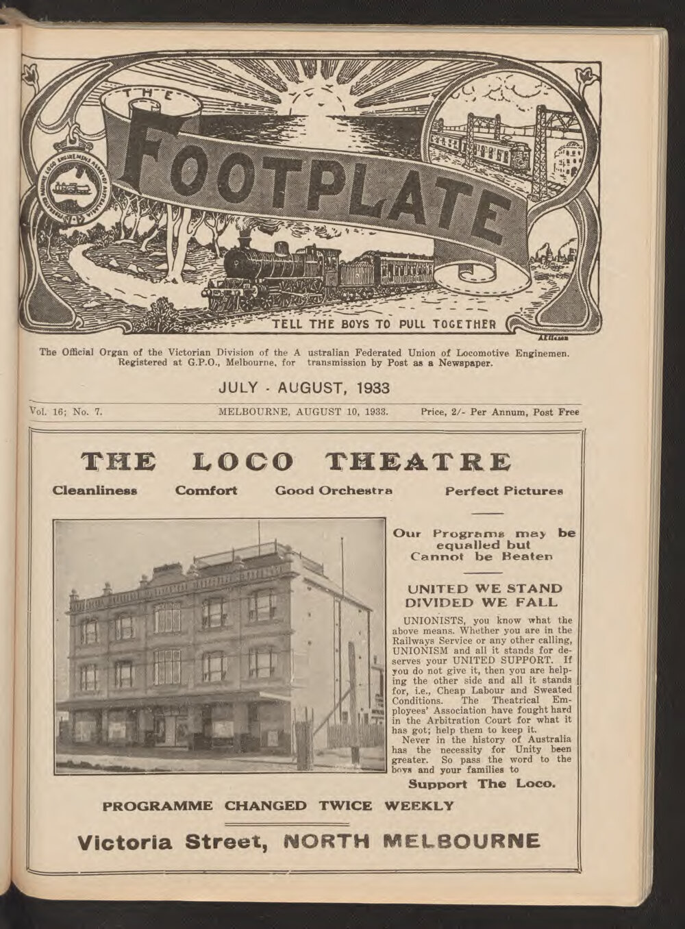 The Footplate: vol. 16, no. 7 (July-August, 1933)