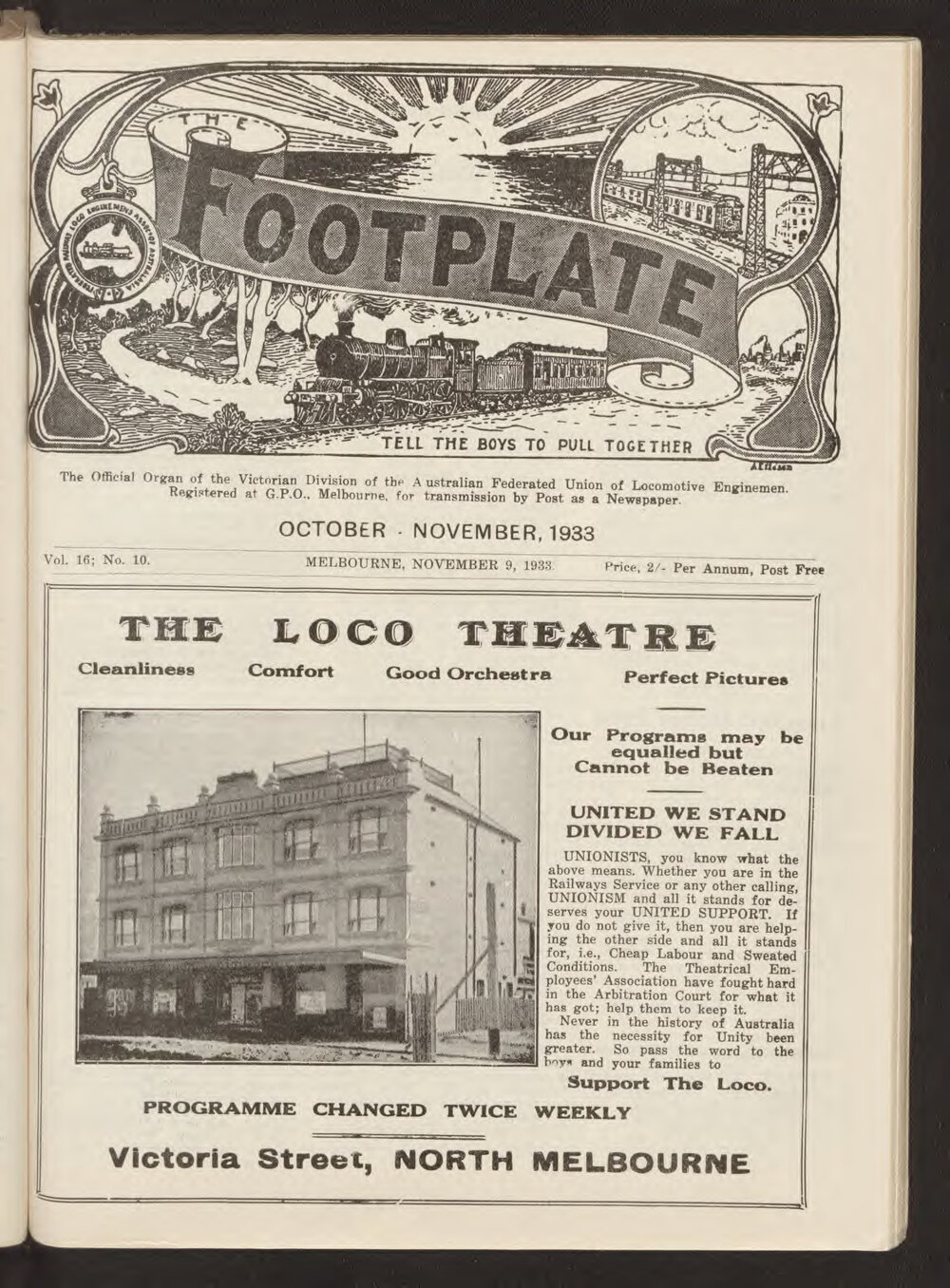 The Footplate: vol. 16, no. 10 (October-November, 1933)