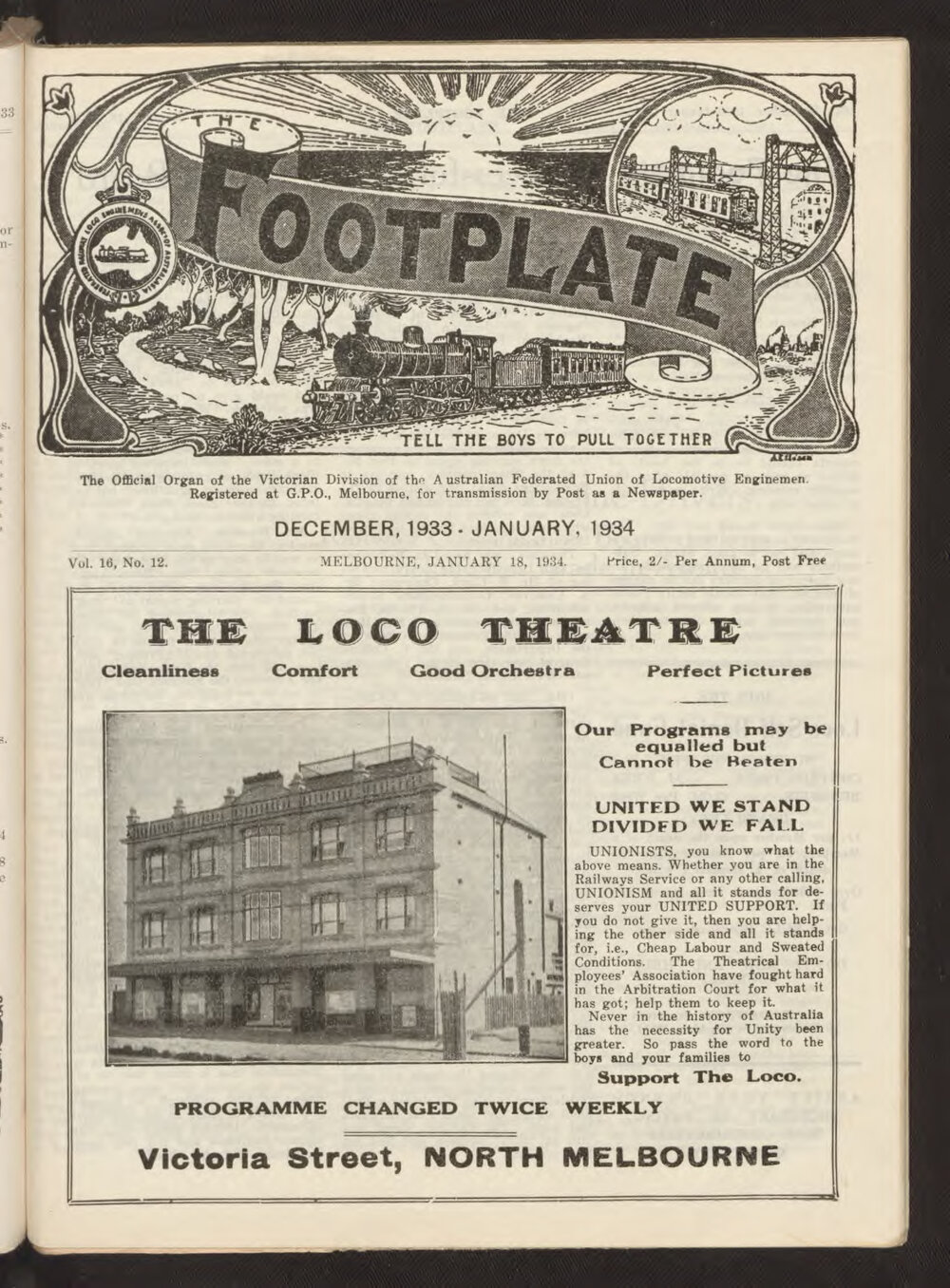 The Footplate: vol. 16, no. 12 (December-January, 1933-1934)
