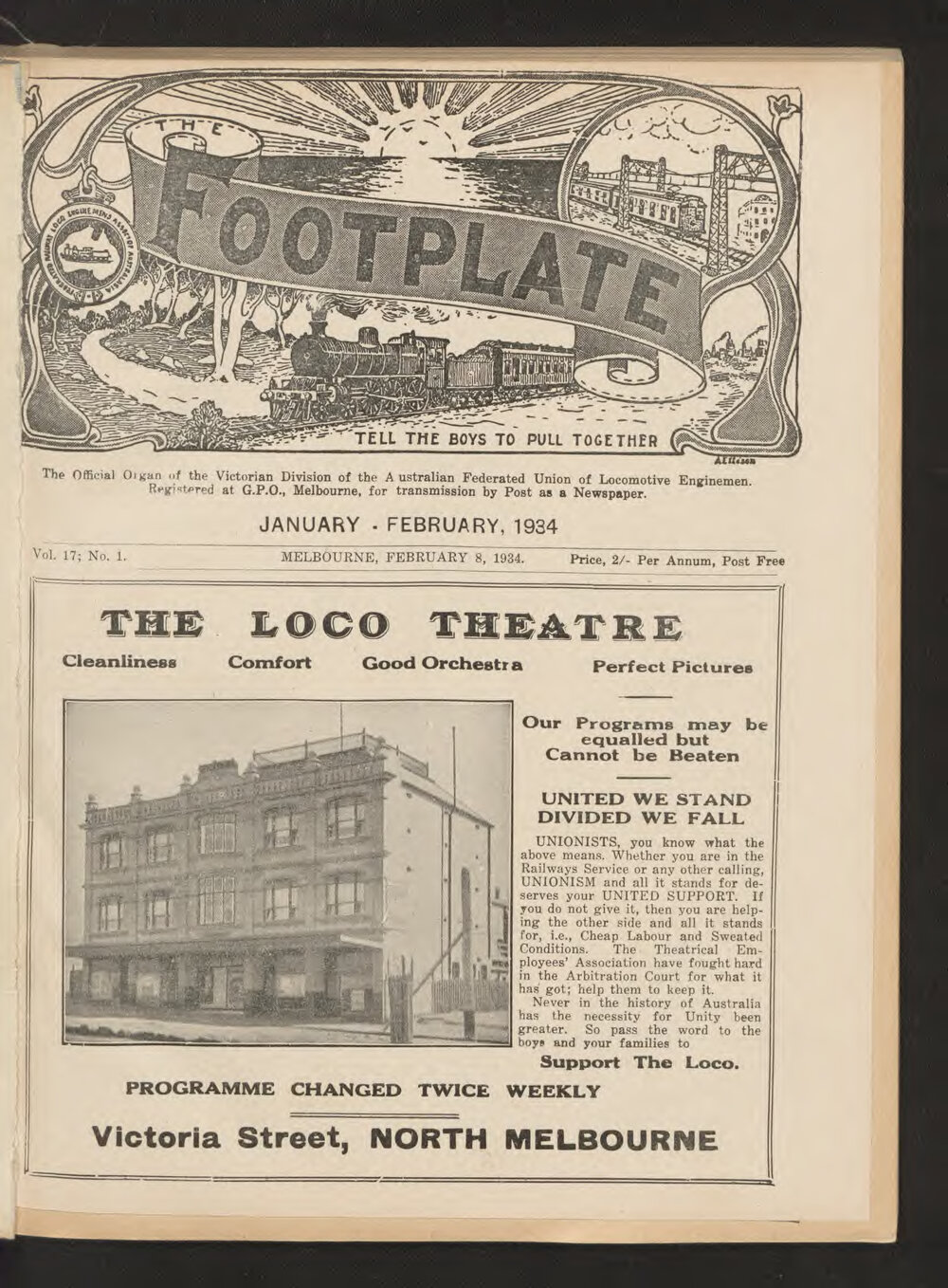 The Footplate: vol. 17, no. 1 (January-February, 1934)