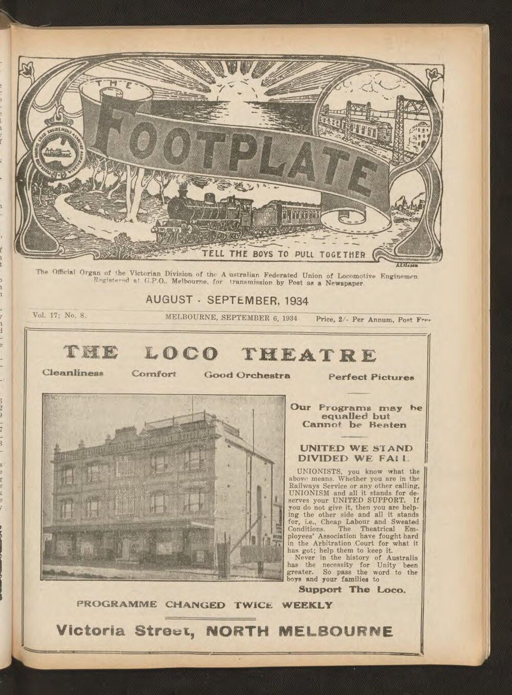 The Footplate: vol. 17, no. 8 (August-September, 1934)