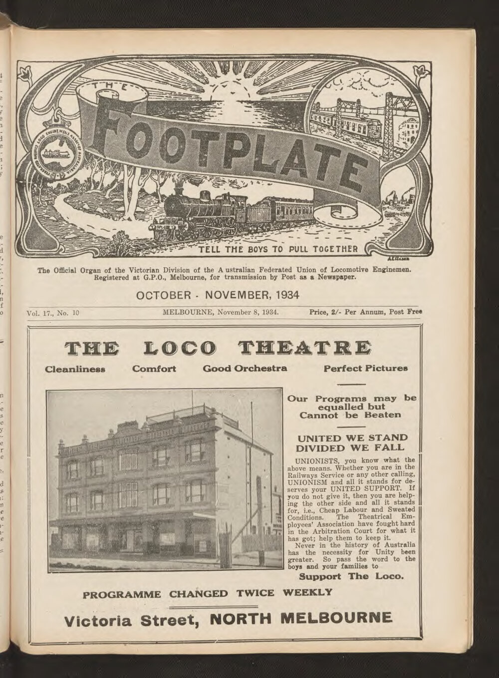 The Footplate: vol. 17, no. 10 (October-November, 1934)