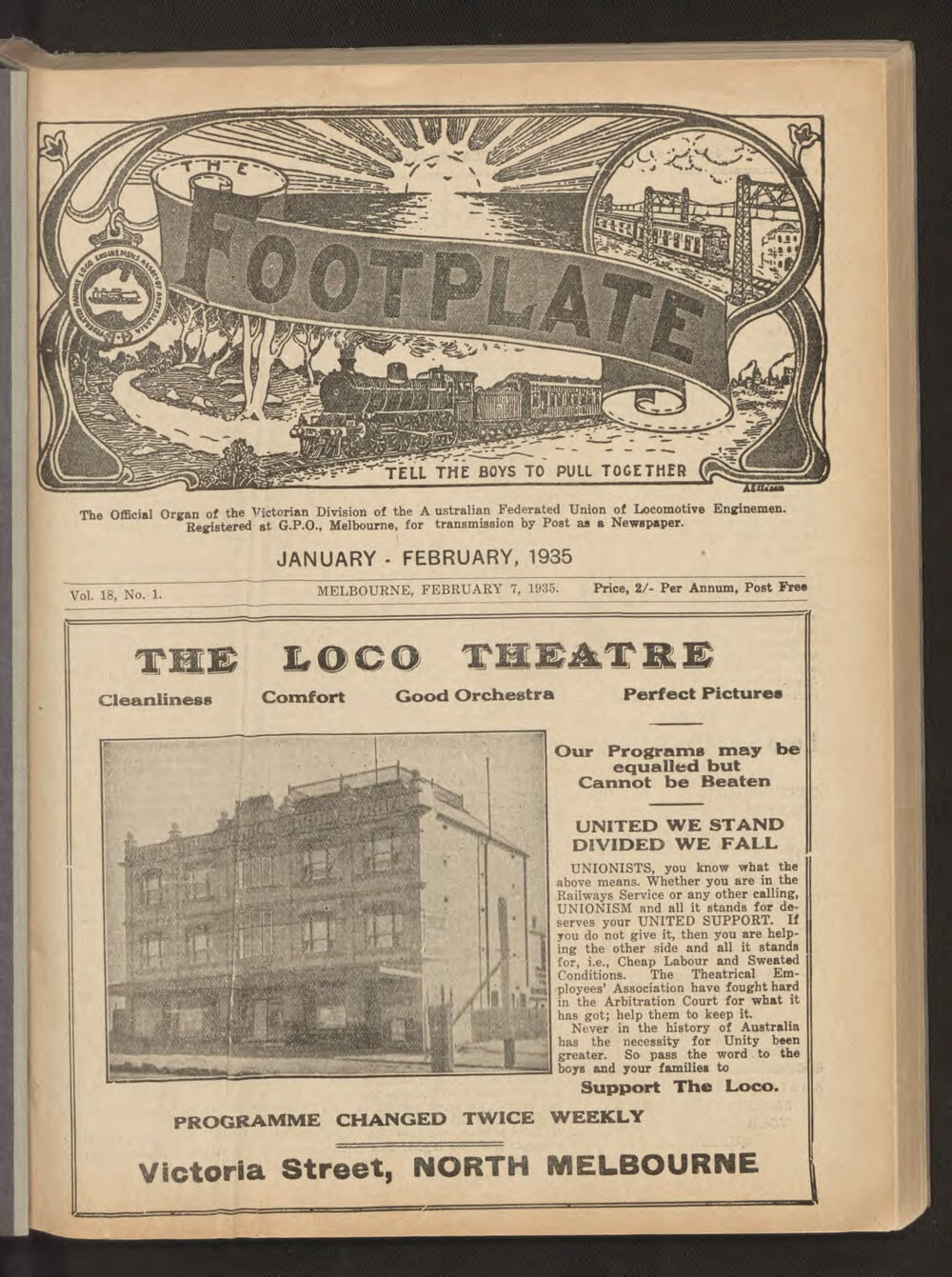 The Footplate: vol. 18, no. 1 (January-February, 1935)