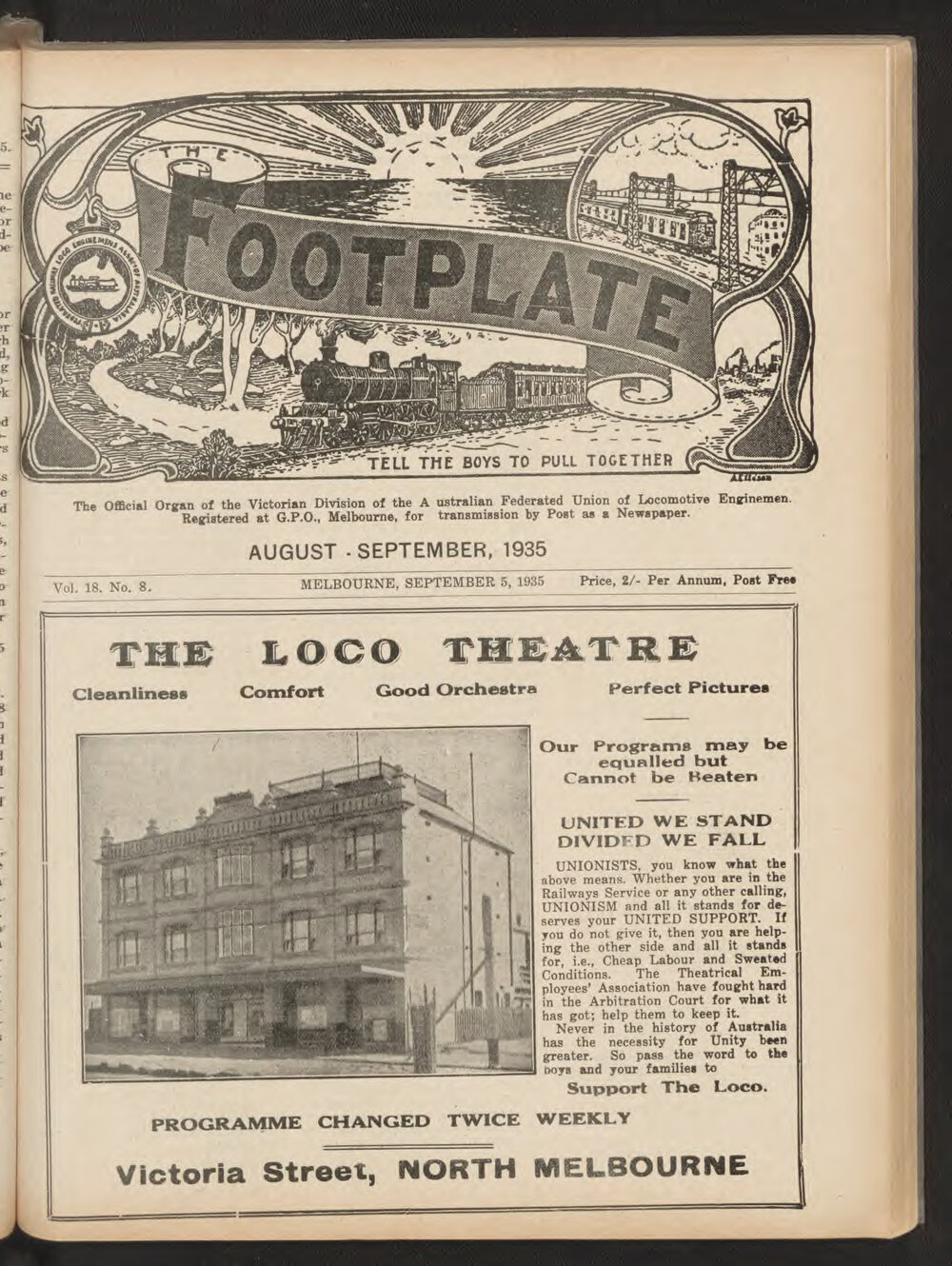 The Footplate: vol. 18, no. 8 (August-September, 1935)