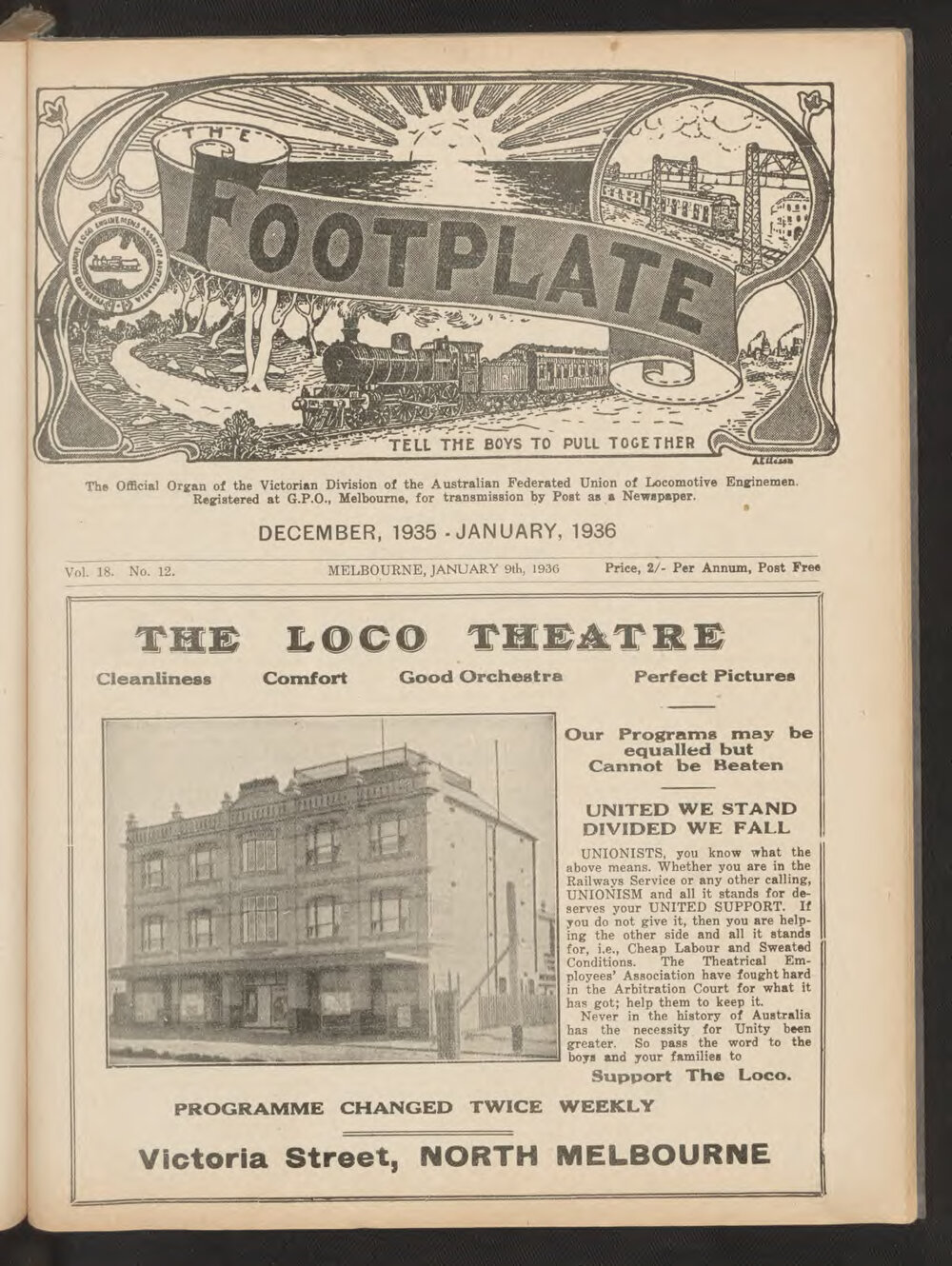The Footplate: vol. 18, no. 12 (December-January, 1935-1936)