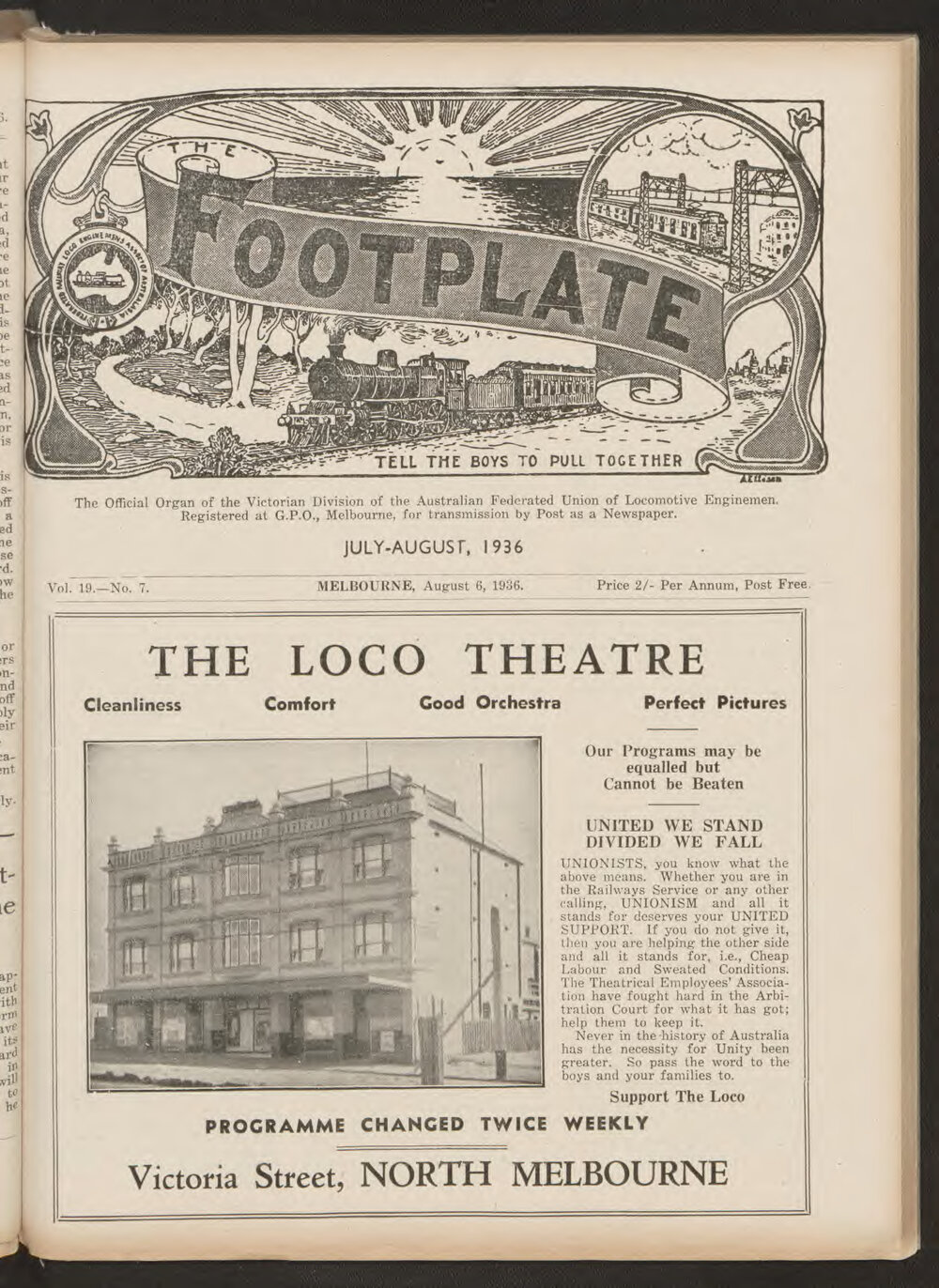 The Footplate: vol. 19, no. 7 (July-August, 1936)