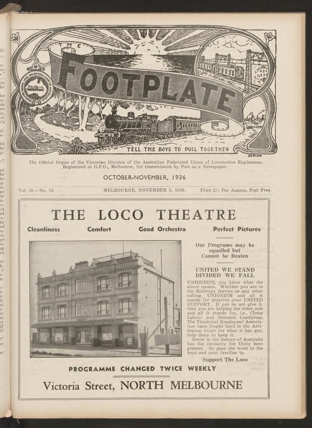 The Footplate: vol. 19, no. 10 (October-November, 1936)