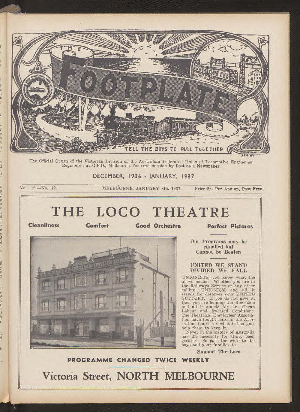 The Footplate: vol. 19, no. 12 (December-January, 1936-1937)