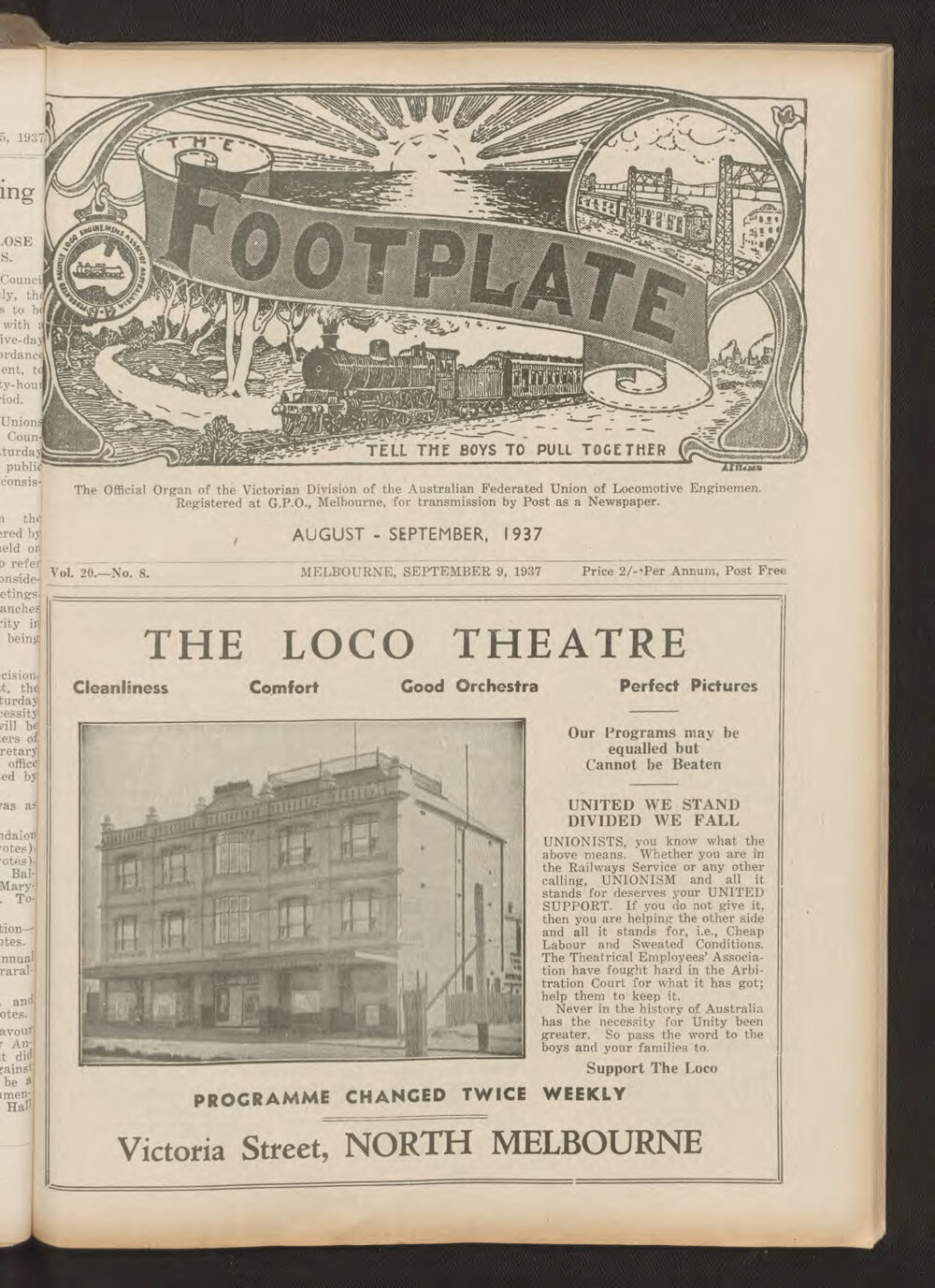 The Footplate: vol. 20, no. 8 (August-September, 1937)
