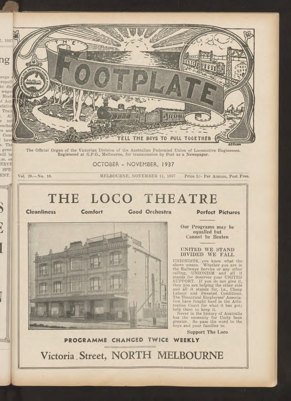 The Footplate: vol. 20, no. 10 (October-November, 1937)