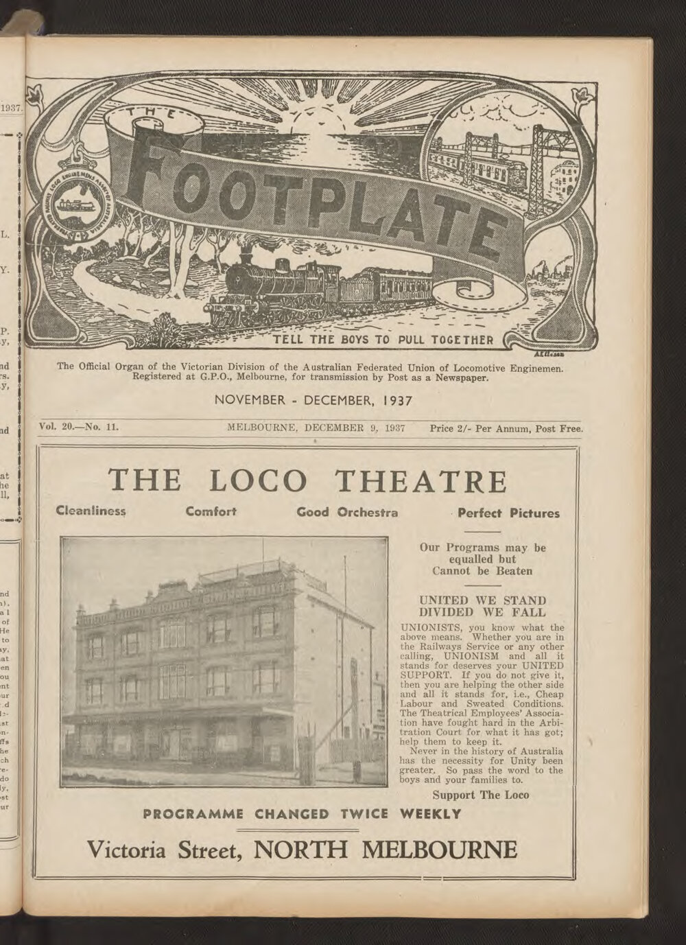 The Footplate: vol. 20, no. 11 (November-December, 1937)