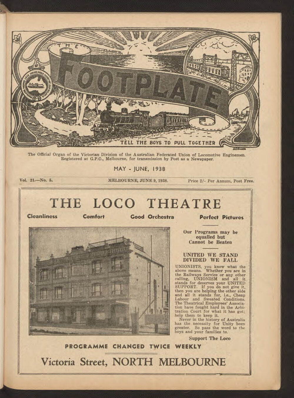 The Footplate: vol. 21, no. 5 (May-June, 1938)
