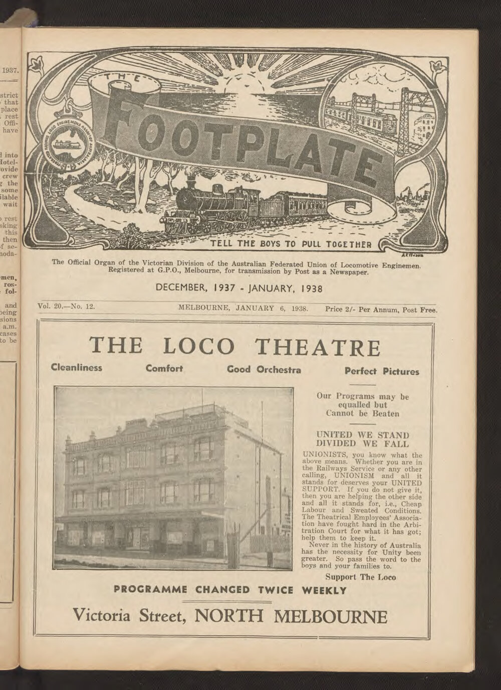 The Footplate: vol. 20, no. 12 (December-January, 1937-1938)