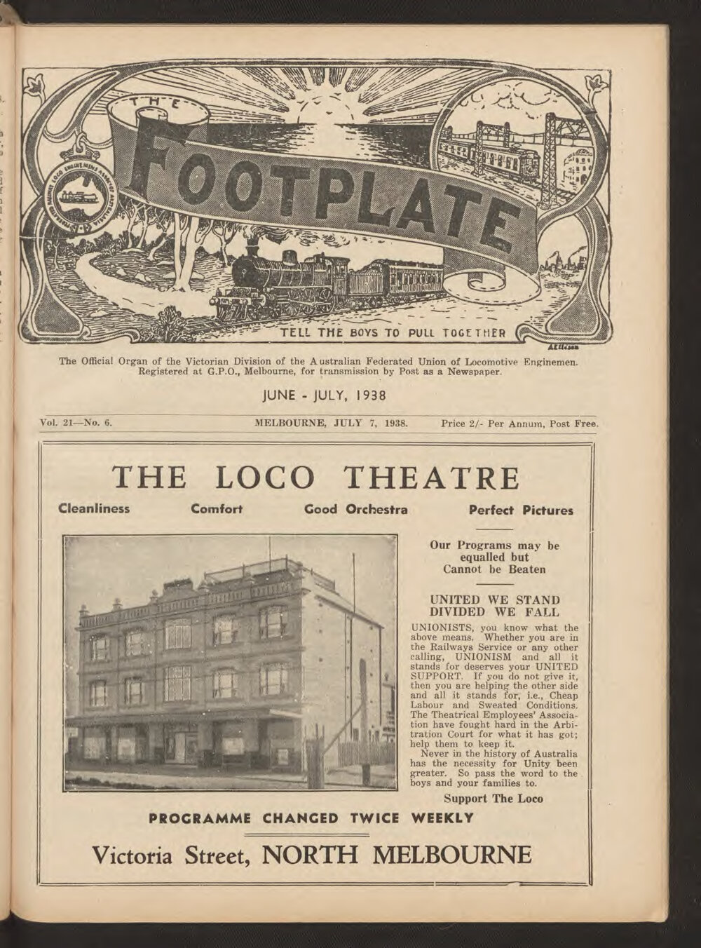 The Footplate: vol. 21, no. 6 (June-July, 1938)