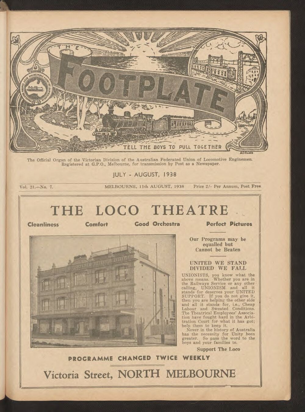 The Footplate: vol. 21, no. 7 (July-August, 1938)