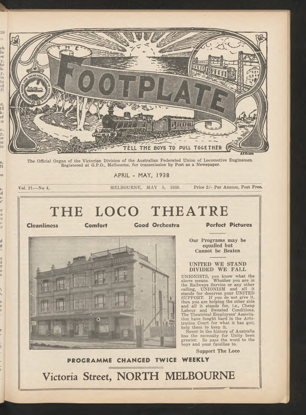 The Footplate: vol. 21, no. 4 (April-May, 1938)