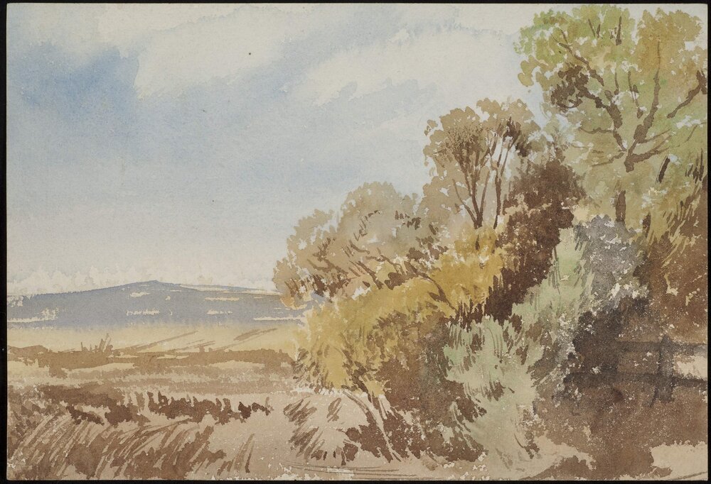 [Watercolour sketch of landscape]