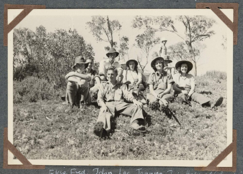 Elise, Fred, John, Les, Jeanne, Jim, Howard (standing) Nan, Daryl