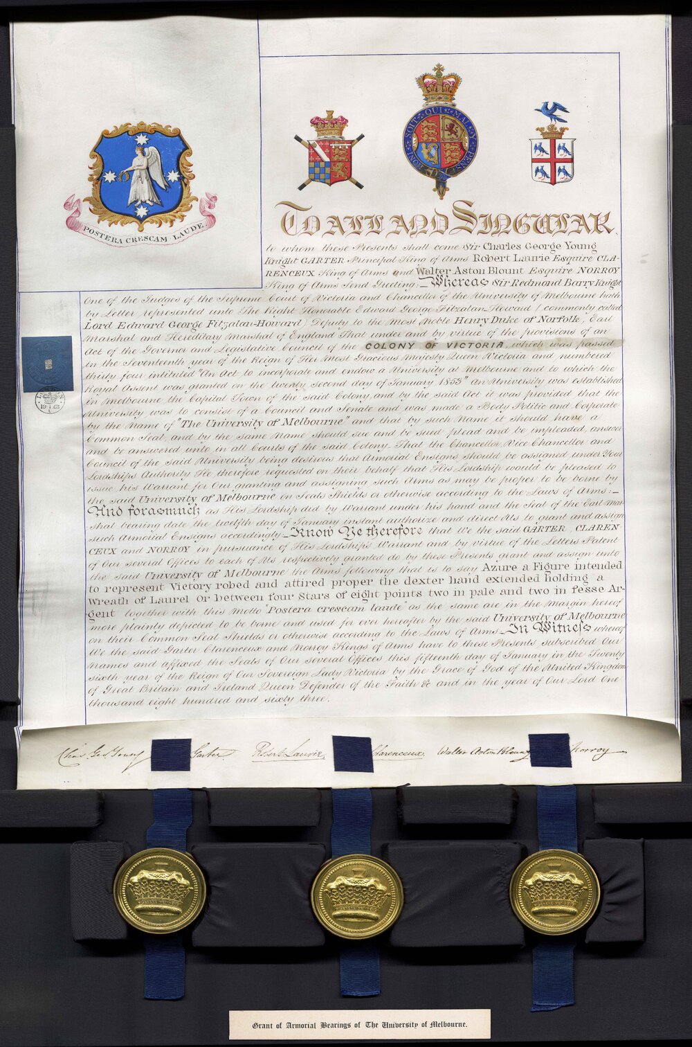 [UMA-ITE-2021000900001] Grant of Armorial Bearing of The University of Melbourne