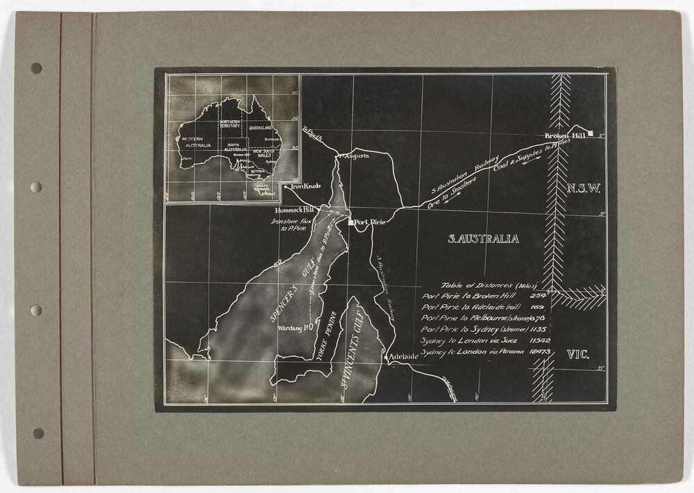 Map of Port Pirie, Broken Hill and Adelaide