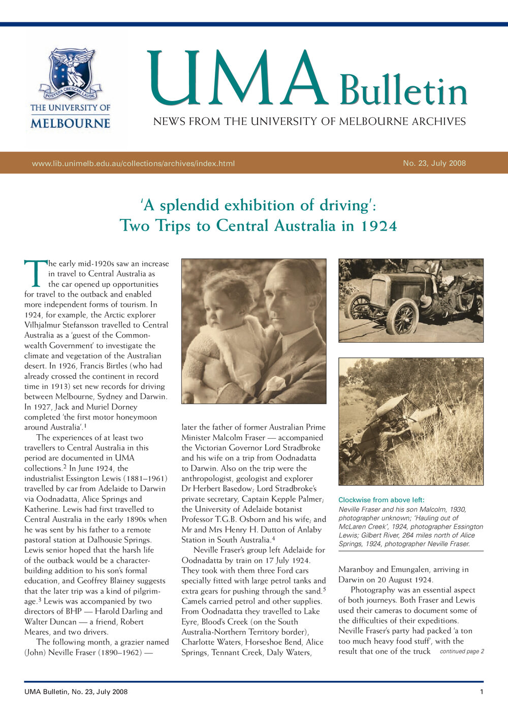 UMA Bulletin : News from the University of Melbourne Archives : Issue 23