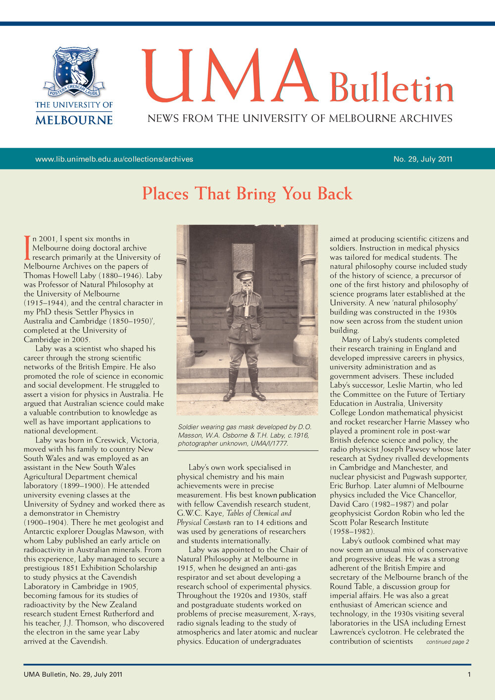 UMA Bulletin : News from the University of Melbourne Archives : Issue 29