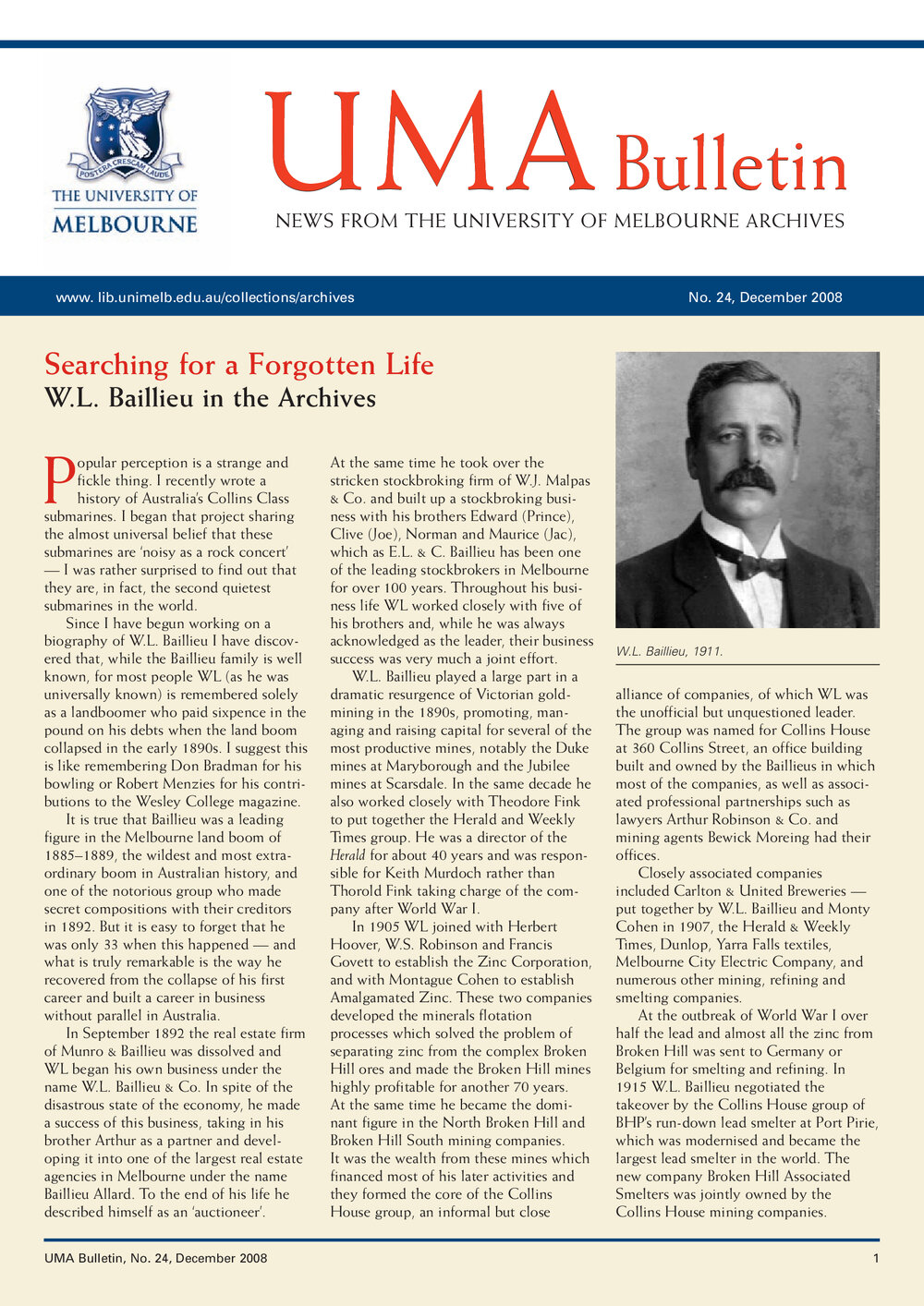 UMA Bulletin : News from the University of Melbourne Archives : Issue 24