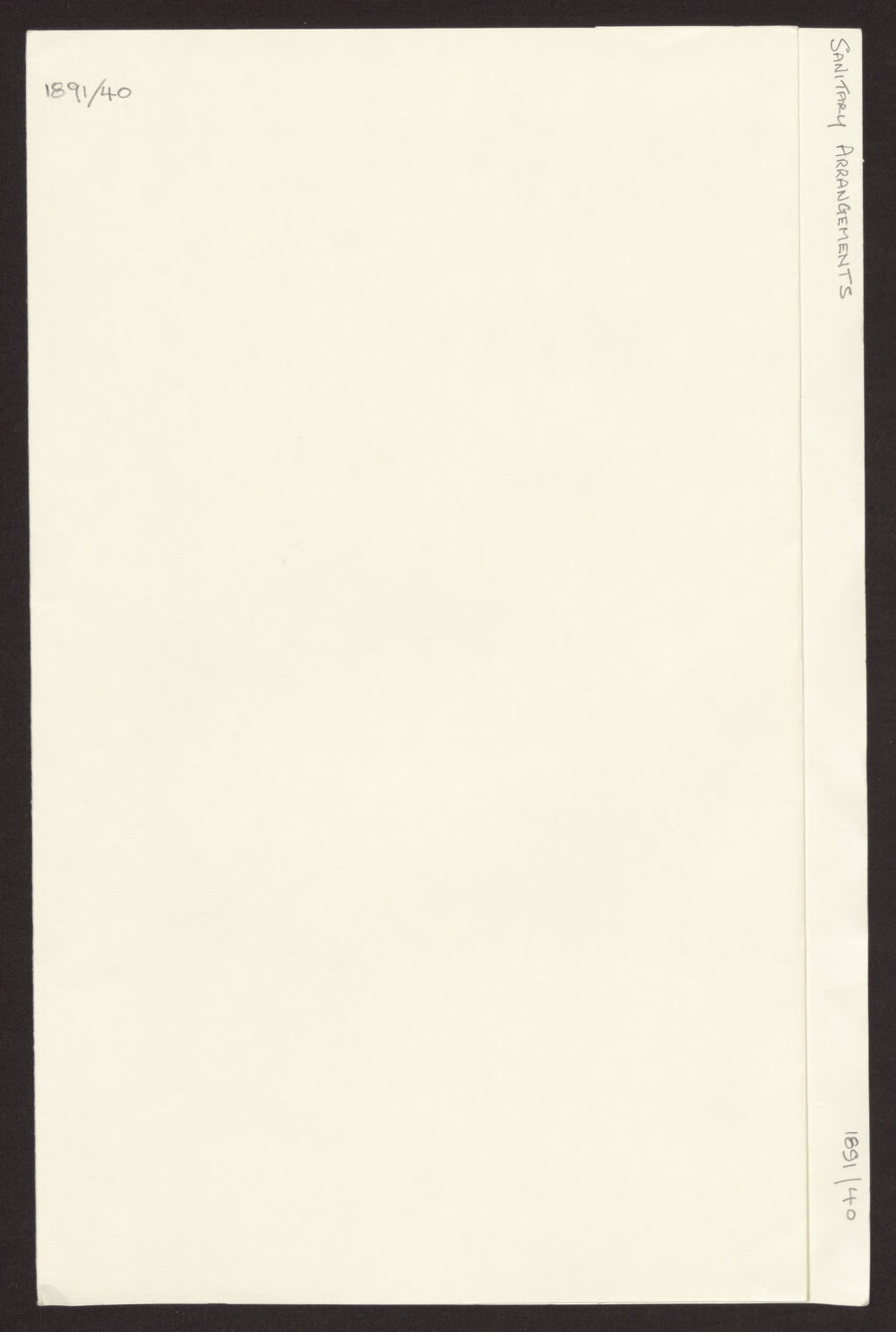 Sanitary Arrangements