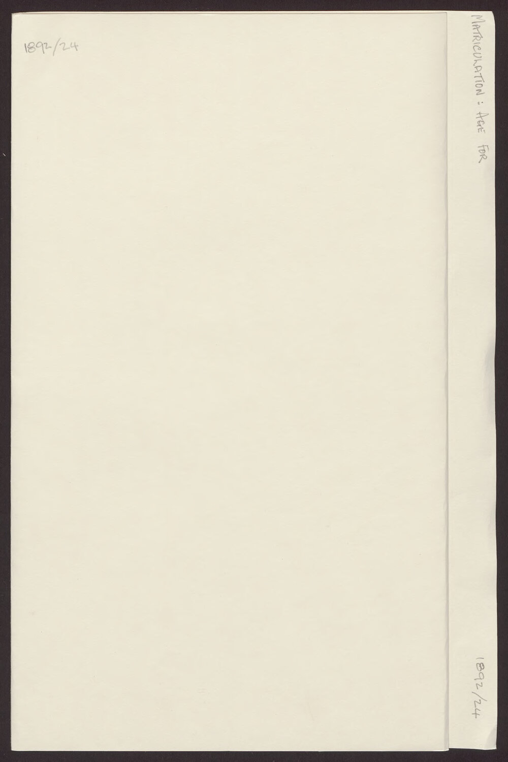 Matriculation, Age for