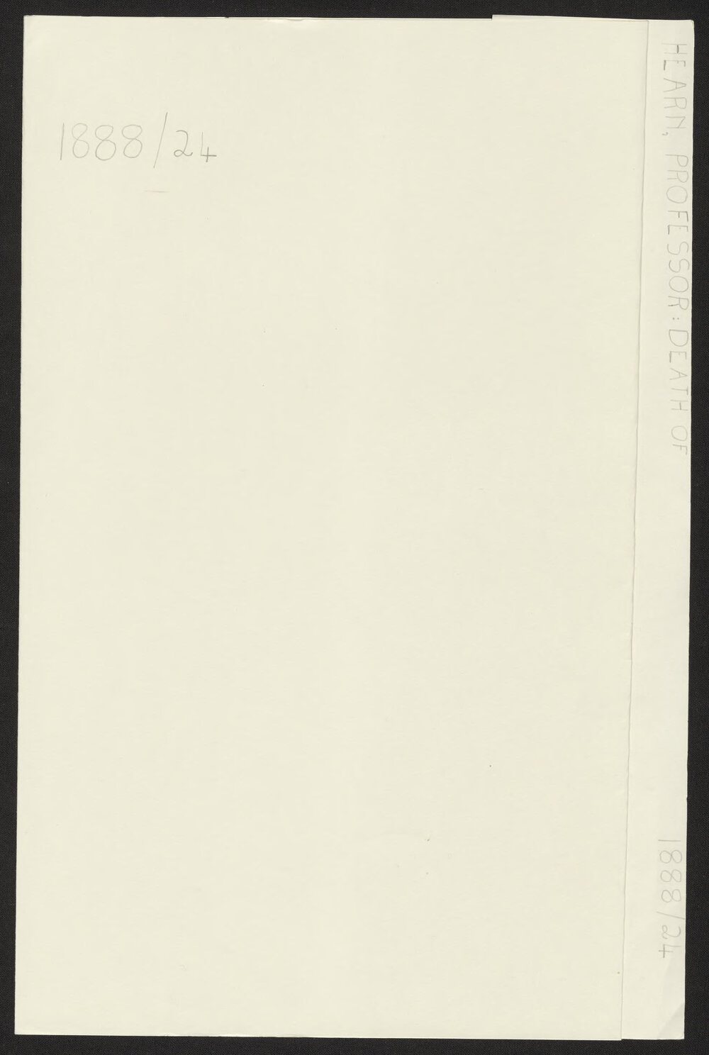 Hearn, Professor: Death of