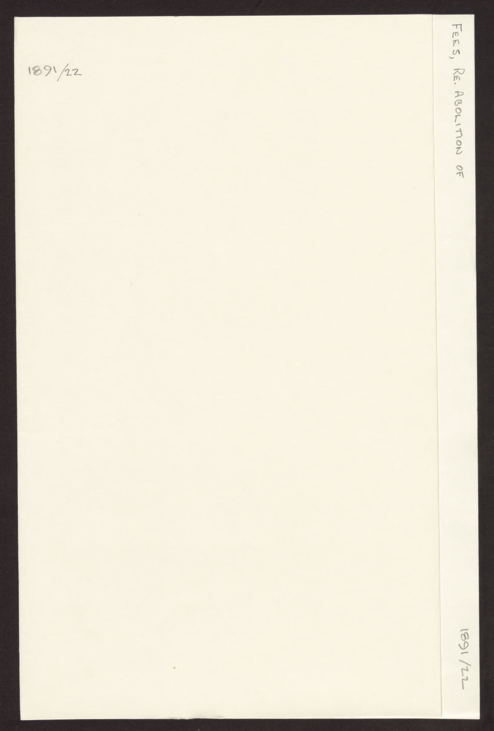 Fees: Re Abolition of