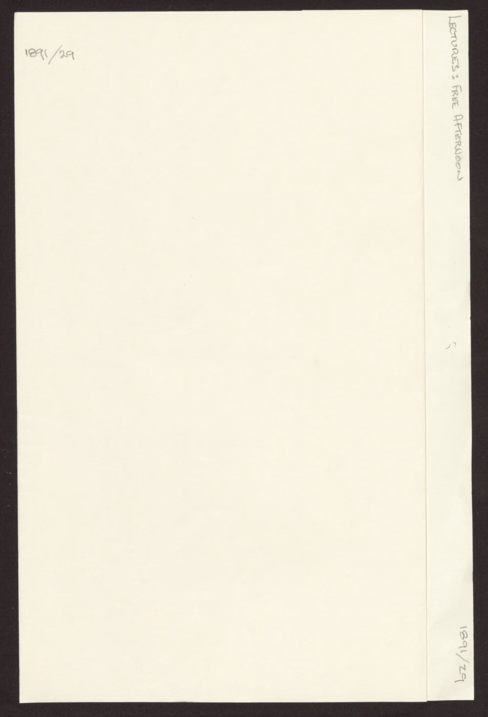 Lectures: Free Afternoon