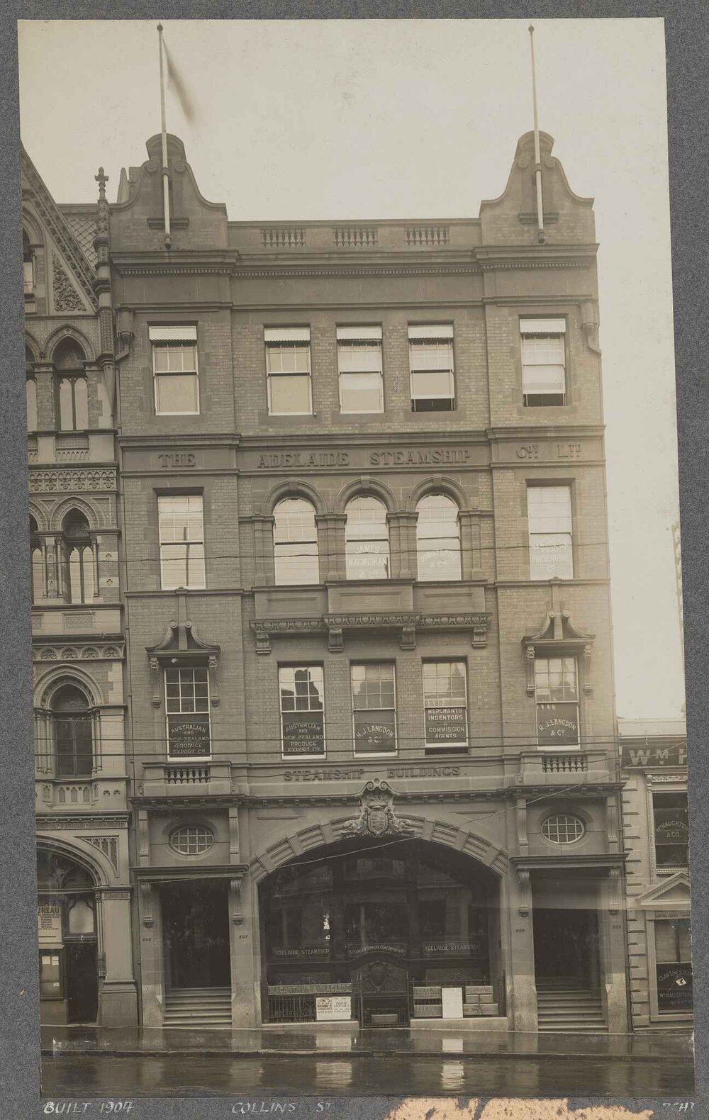 The building of the Adelaide Steamship Company