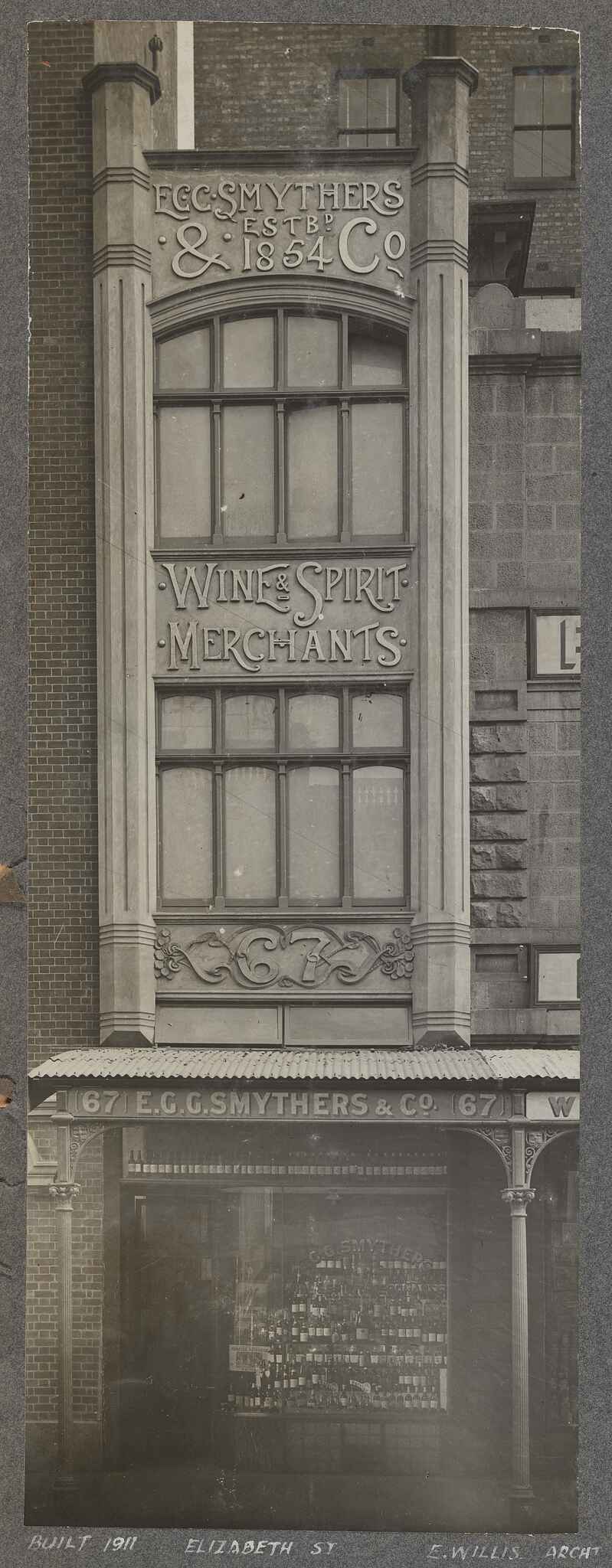 [Building of] E.G.G. Smythers and Company, Wine and Spirit Merchants, Elizabeth Street