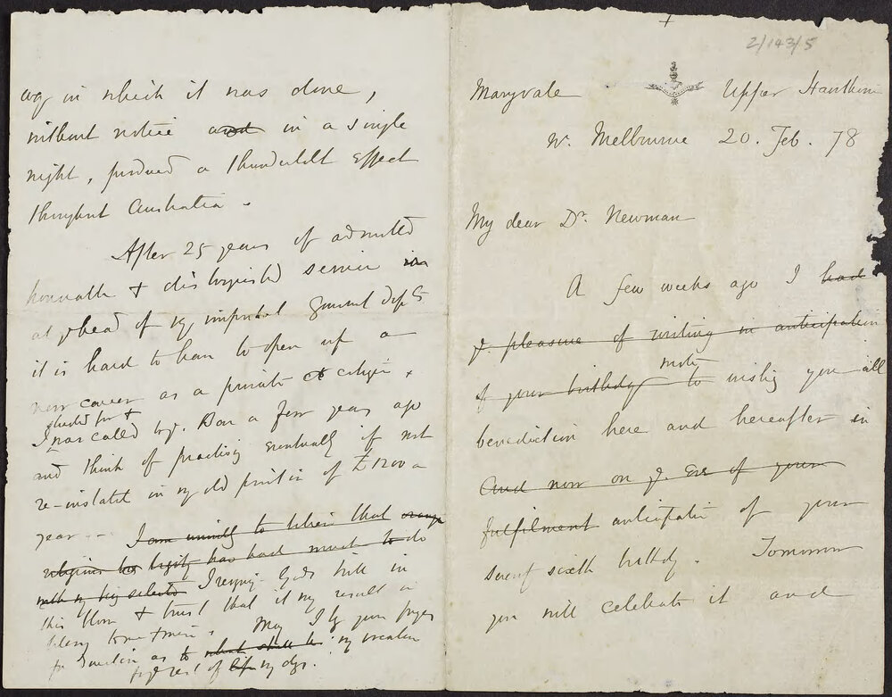 NEWMAN, John H. Cardinal, Archer, Maryvale, Upper Hawthorn to Newman
