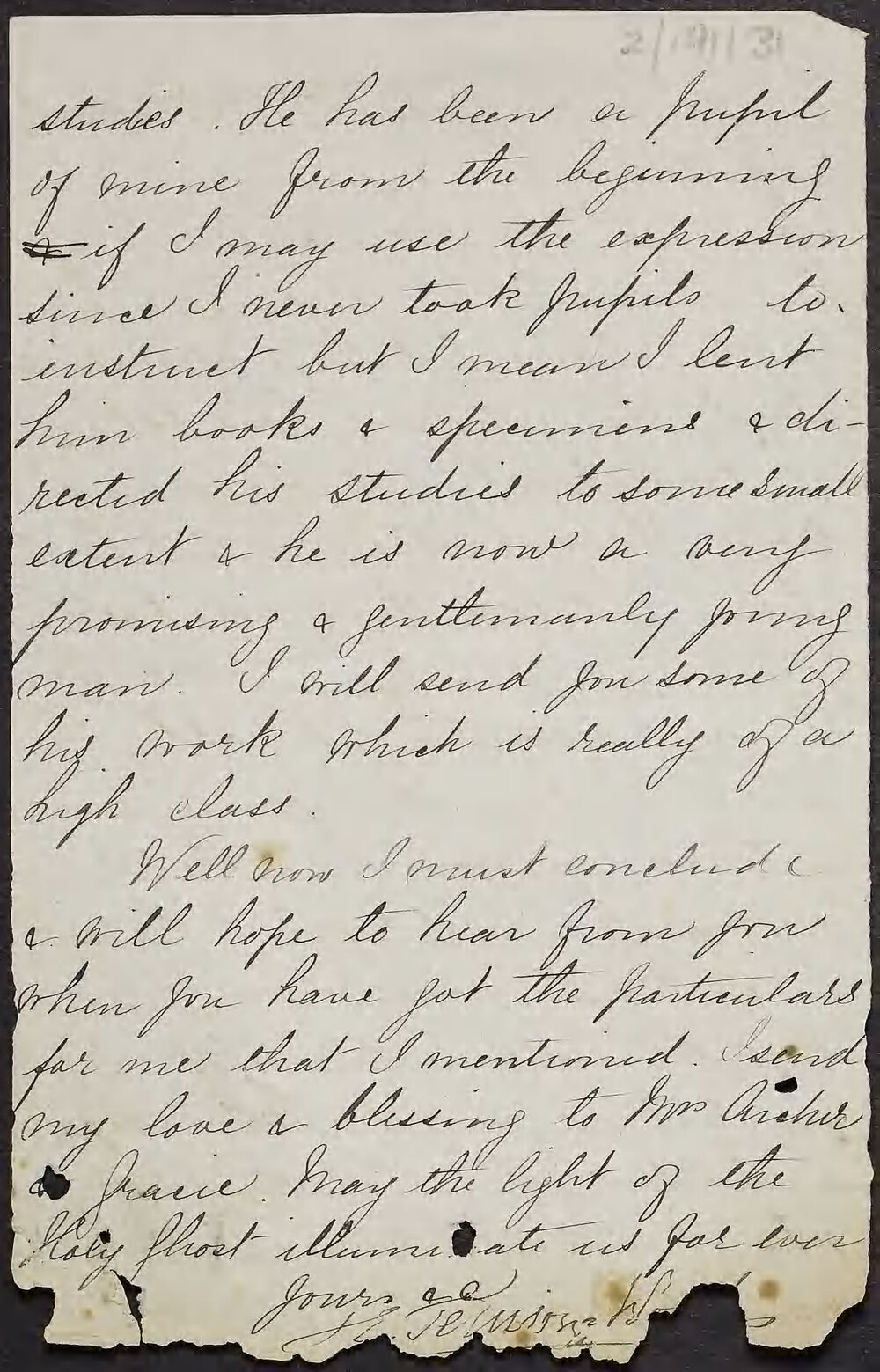 TENISON-WOODS, Fr Julian, no address.