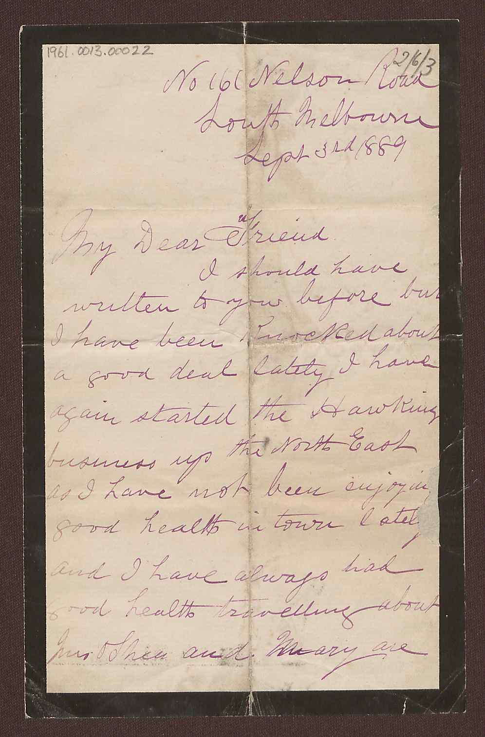 James O'Shea of 161 Nelson Road, South Melbourne