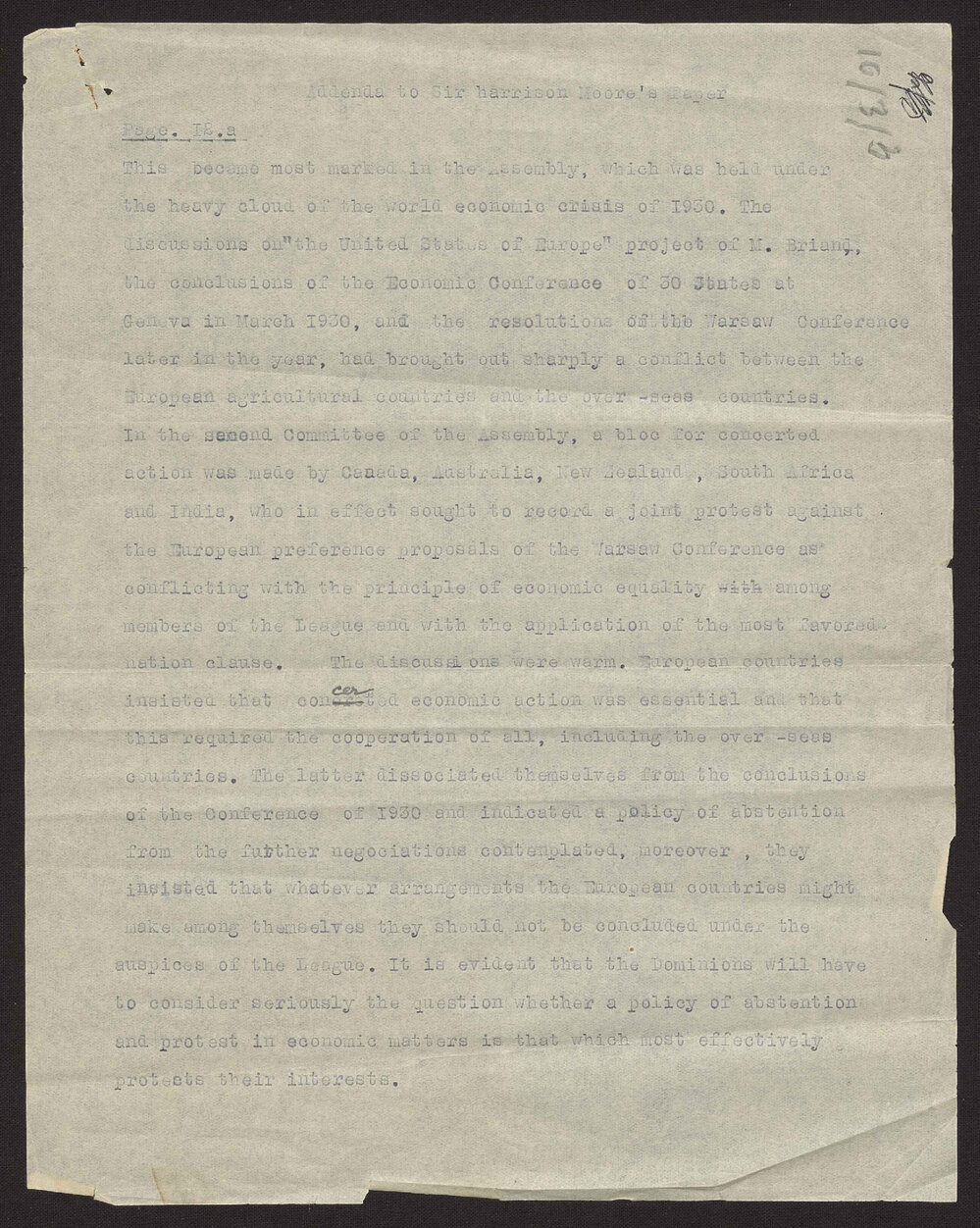 Danda and the League of Nations