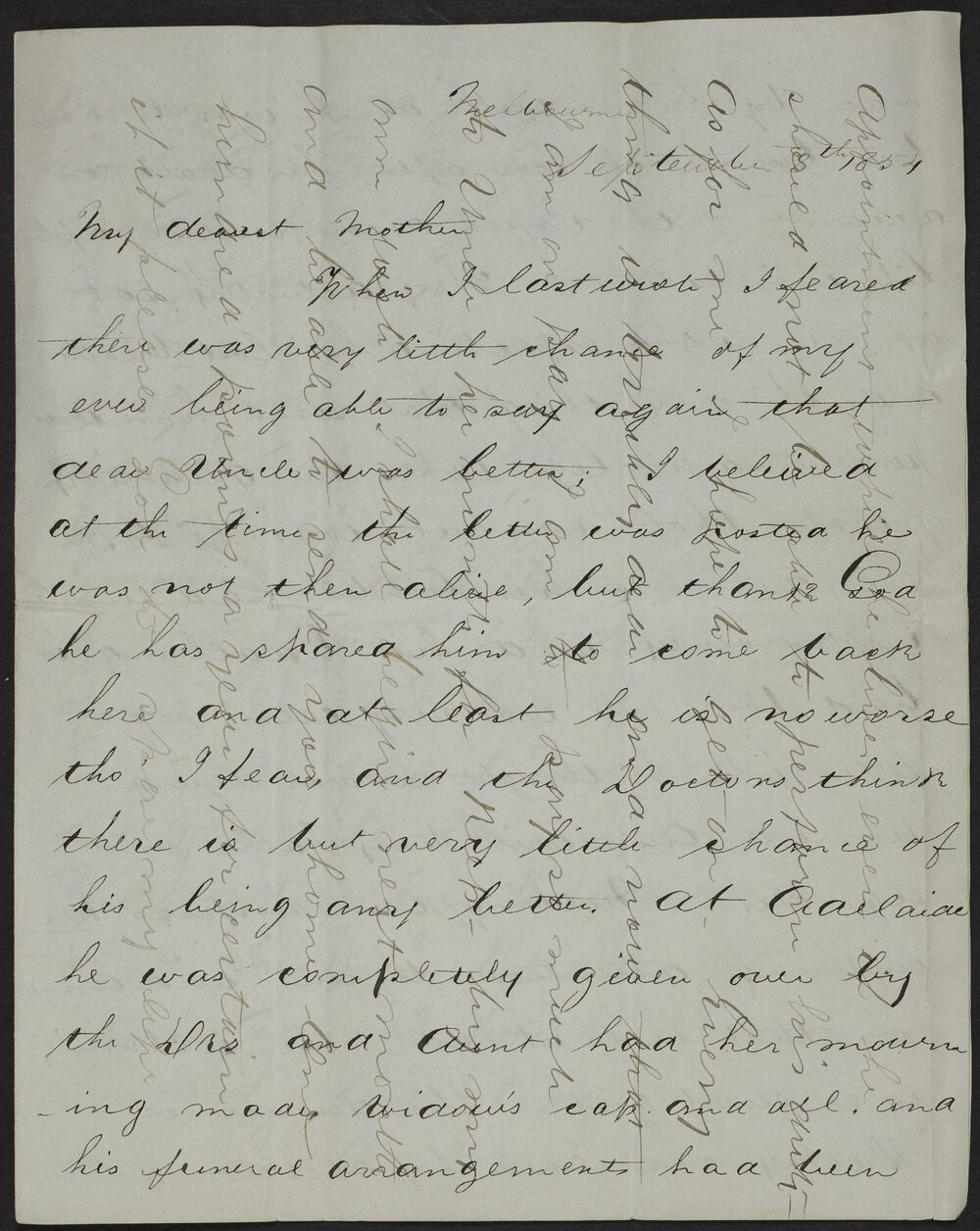 Walter Butler to his mother, from Melbourne.