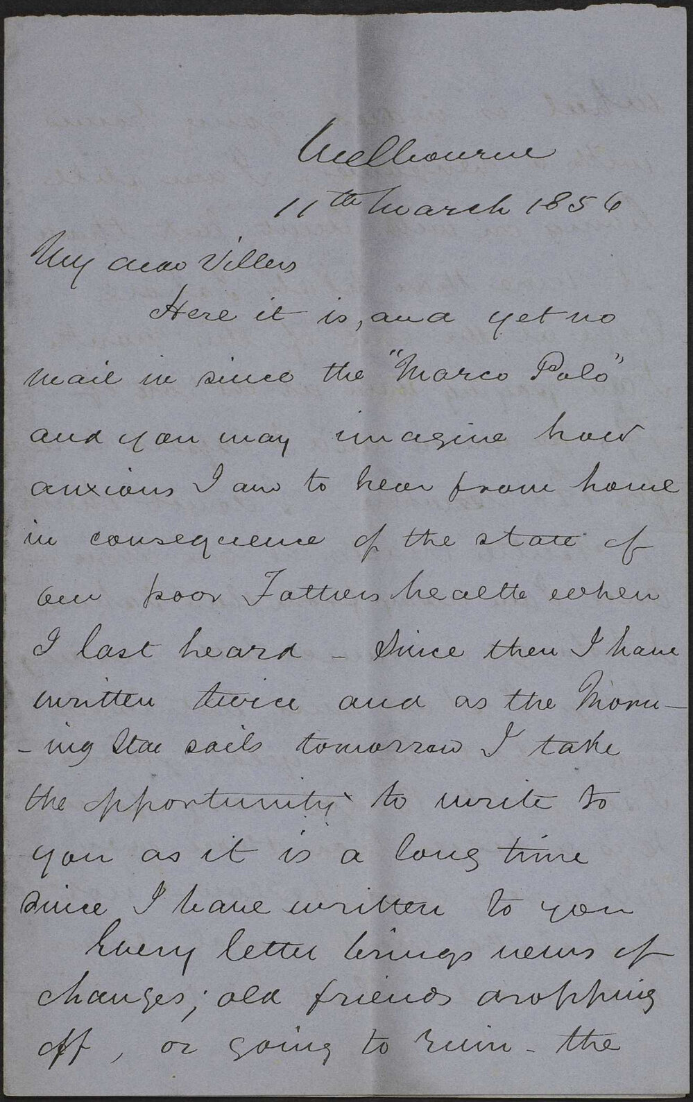 Walter Butler to his mother, from 8 Avenue Road, Great Britain.