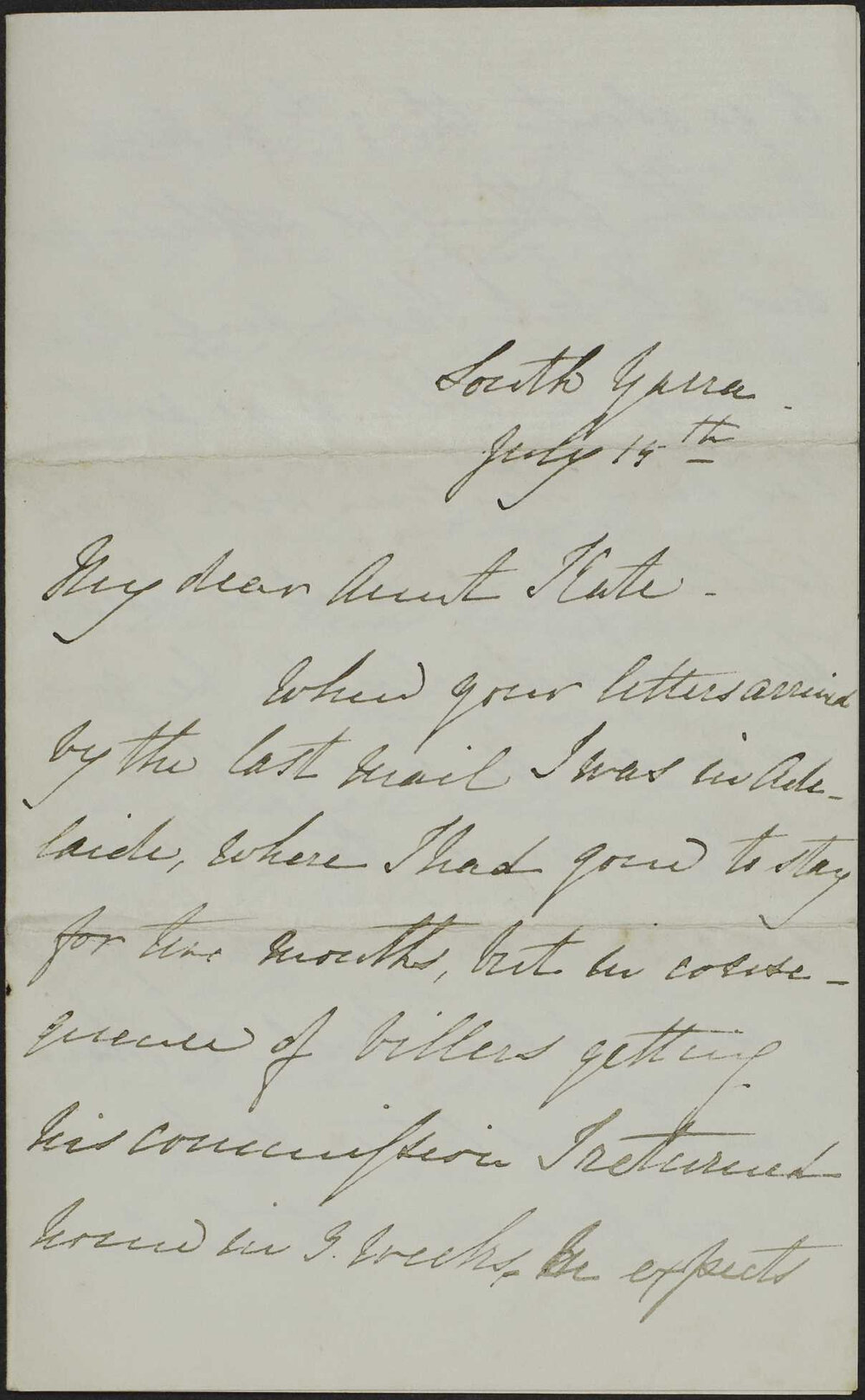 Annette F. Butler, South Yarra, to Kate Butler, from South Yarra.